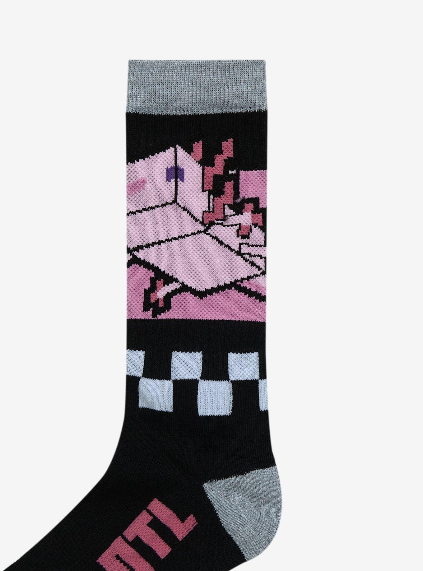 Minecraft Axolotl Crew Socks, , alternate