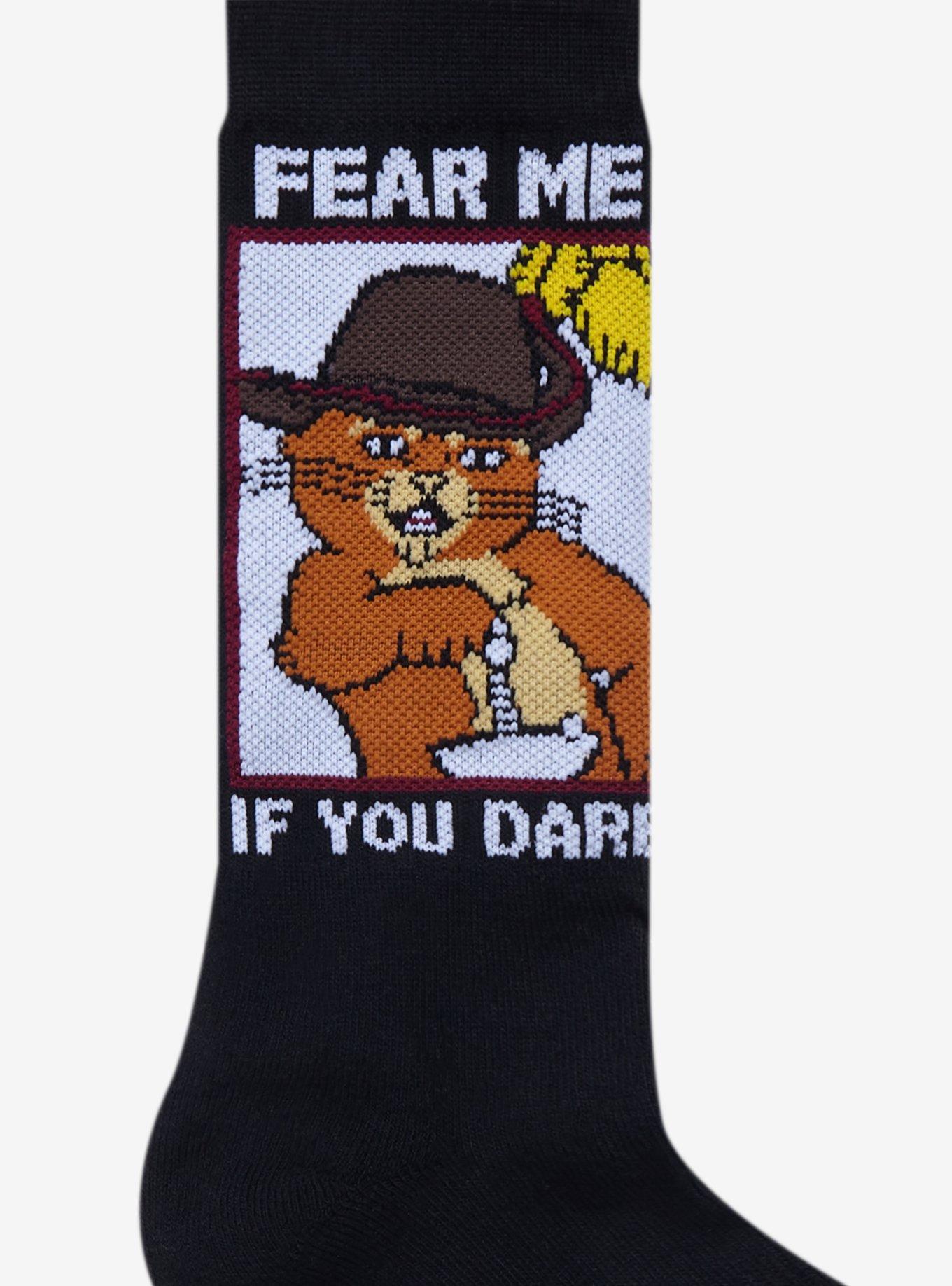 Shrek Puss In Boots Fear Me Crew Socks, , alternate