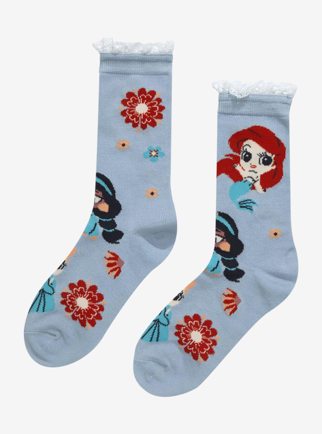 Disney Princess Chibi Lace Crew Socks, , alternate