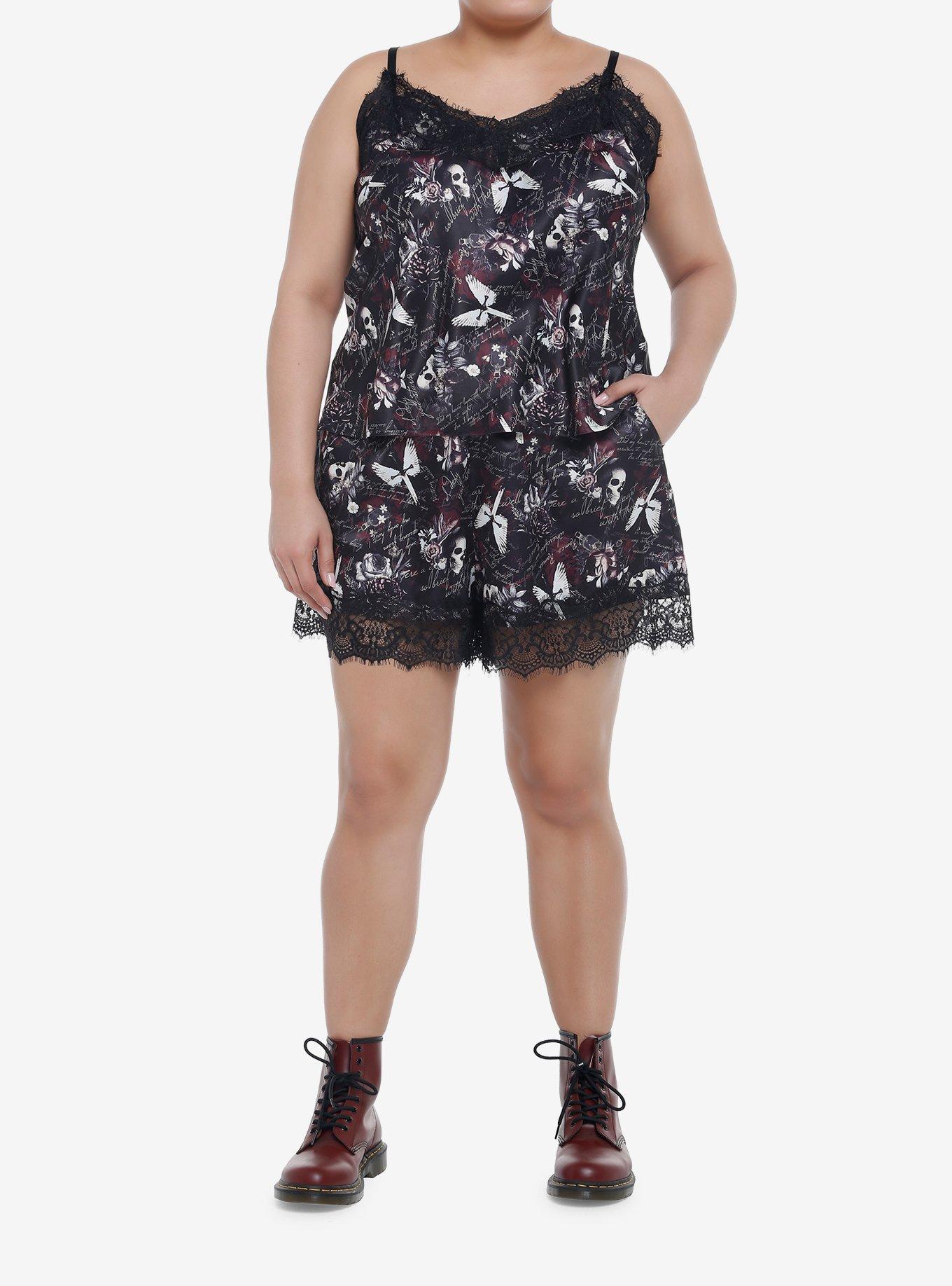 Dark Romance Lace Lounge Girls Cami Plus Size, MULTI, alternate