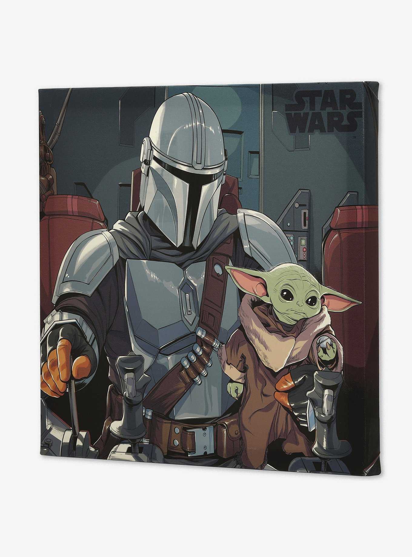 Star Wars The Mandalorian Baby Yoda & Mandalorian Canvas Wall Decor, , hi-res