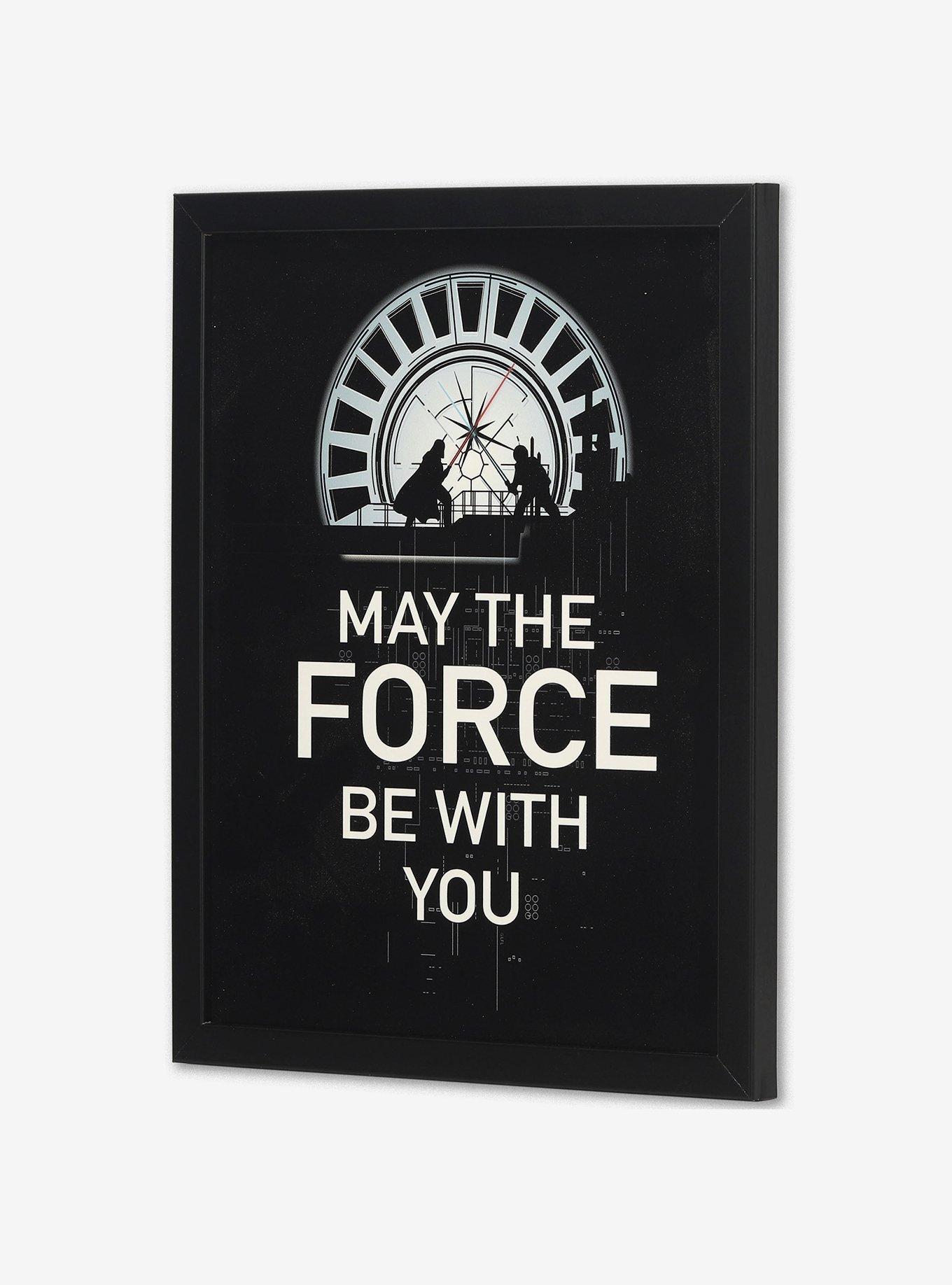 Star Wars "May the Force Be With You" Death Star Lightsaber Battle Framed Wood Wall Decor, , hi-res