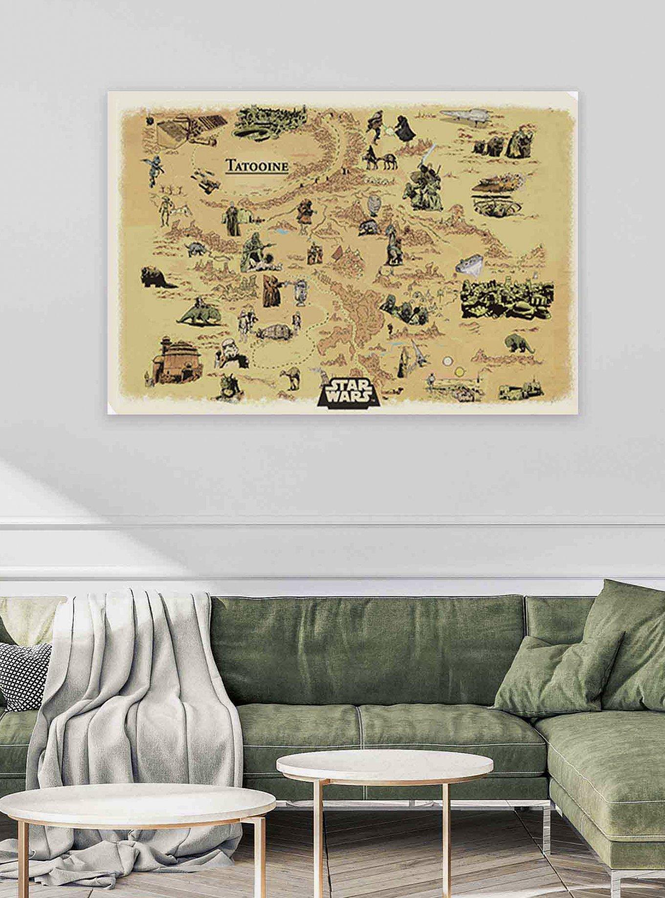 Star Wars Tatooine Map Canvas Wall Decor