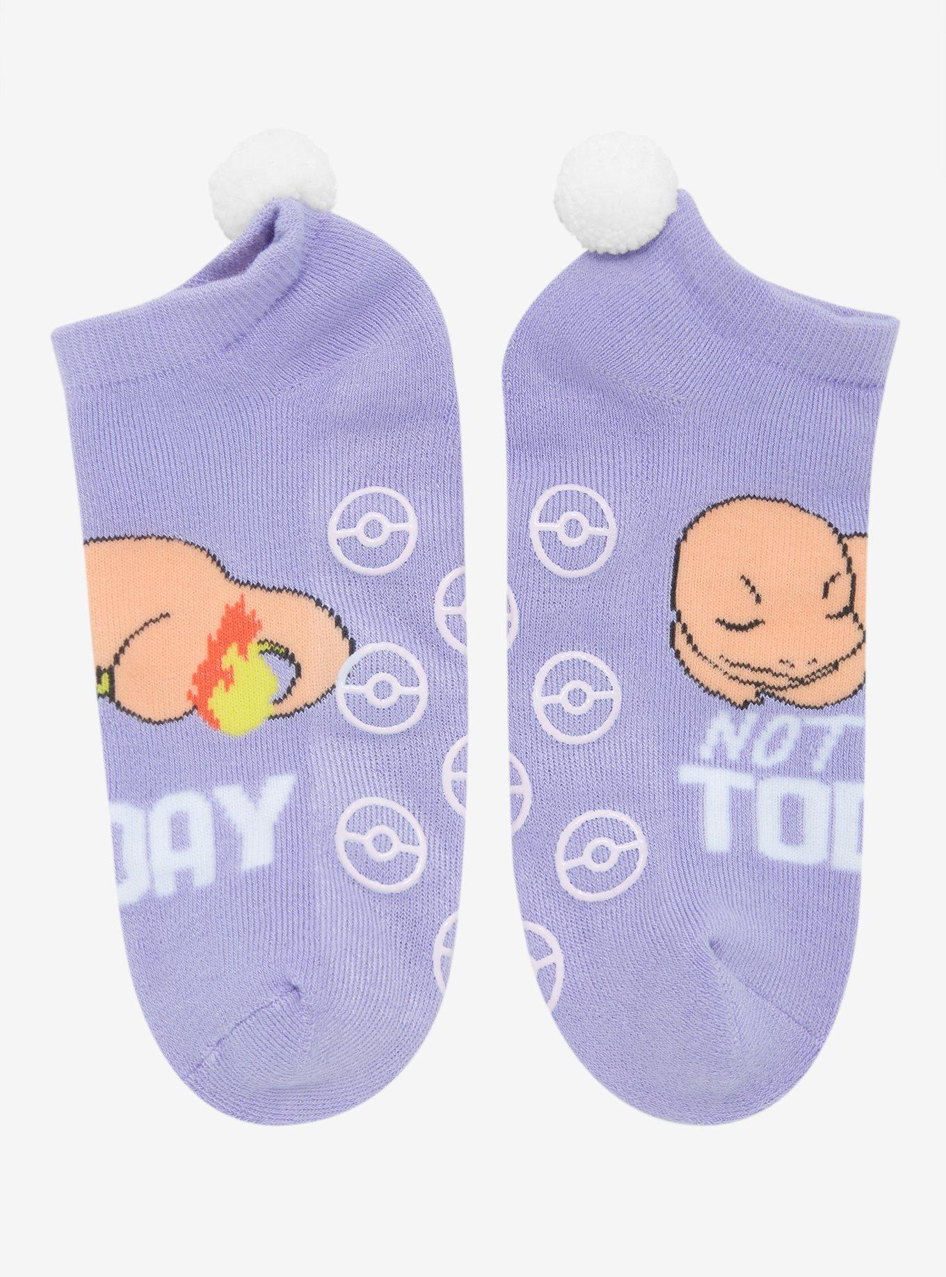 Pokemon Charmander Sleep Pom No-Show Socks, , alternate