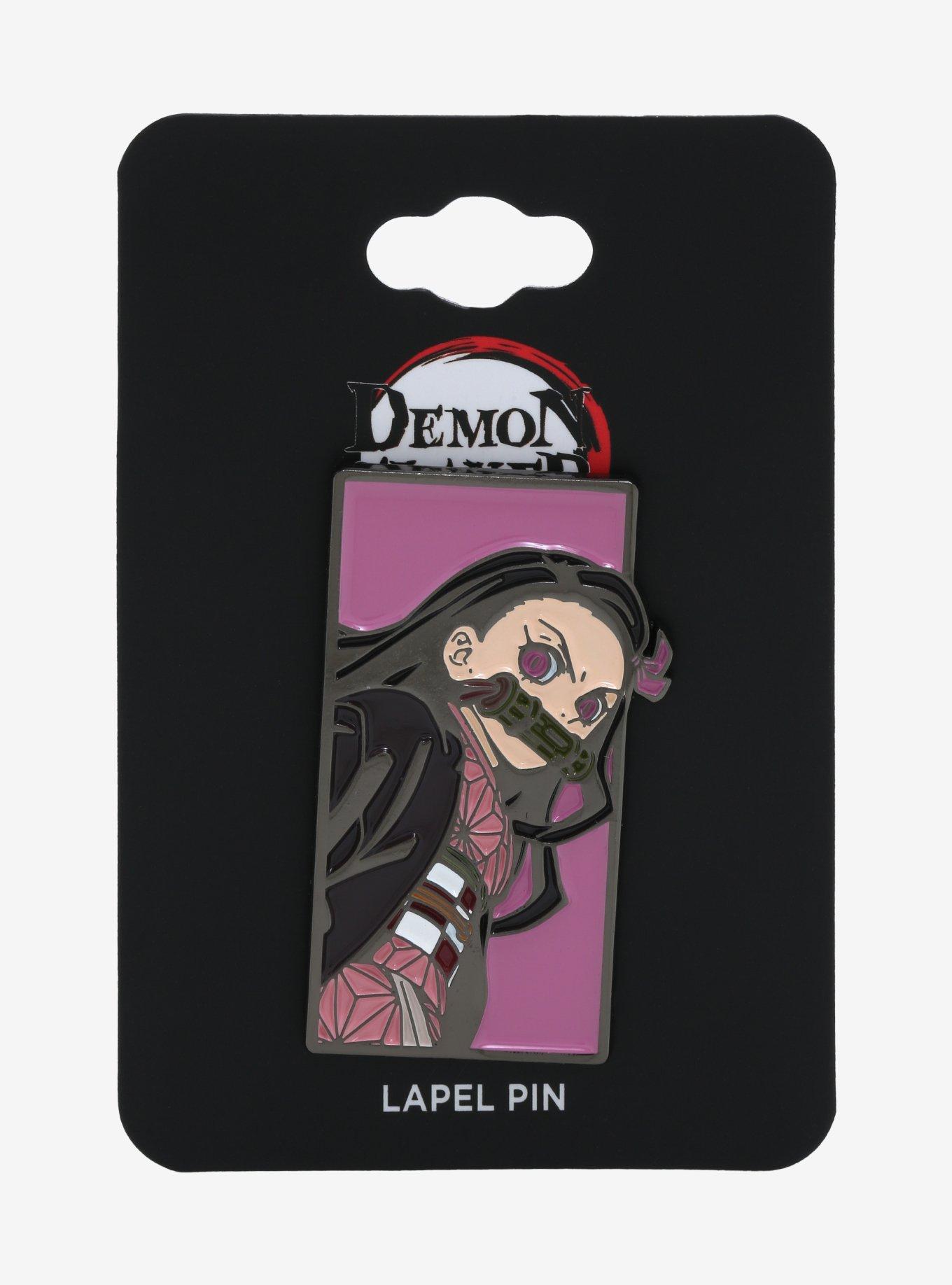 Demon Slayer: Kimetsu no Yaiba Nezuko Pink Rectangle Frame Enamel Pin - BoxLunch Exclusive, , hi-res