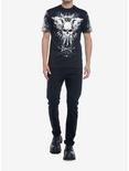 Silver Skull With Wings T-Shirt, BLACK  RED, alternate