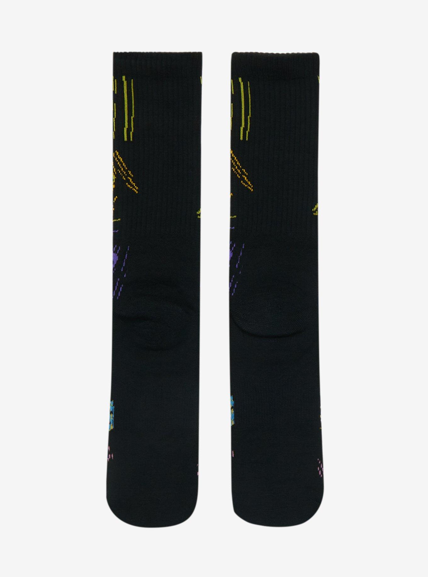 Anime Eyes Panel Crew Socks, , alternate