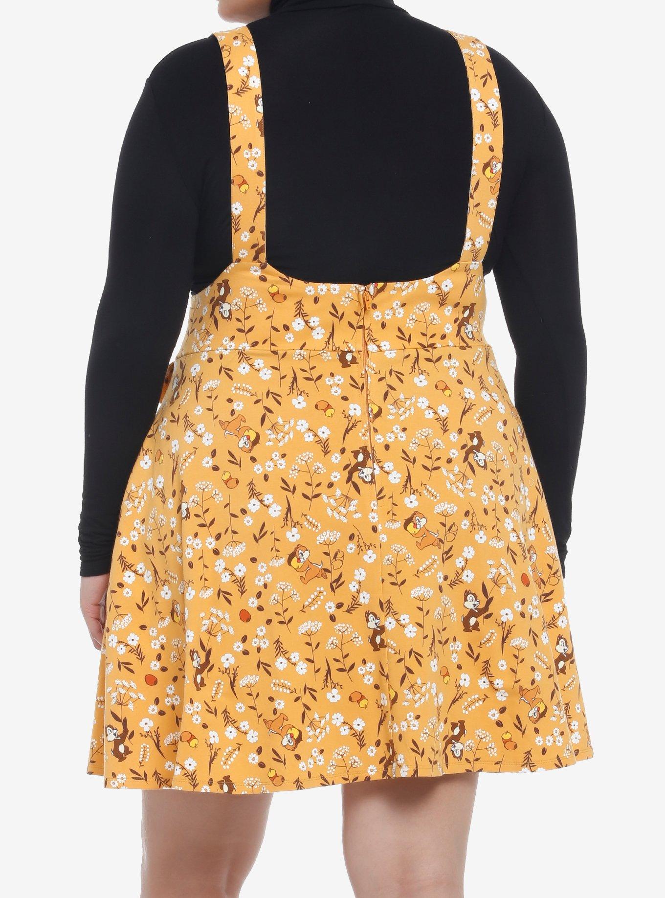 Disney Chip 'N Dale Fall Floral Suspender Skirt Plus Size, MULTI, alternate