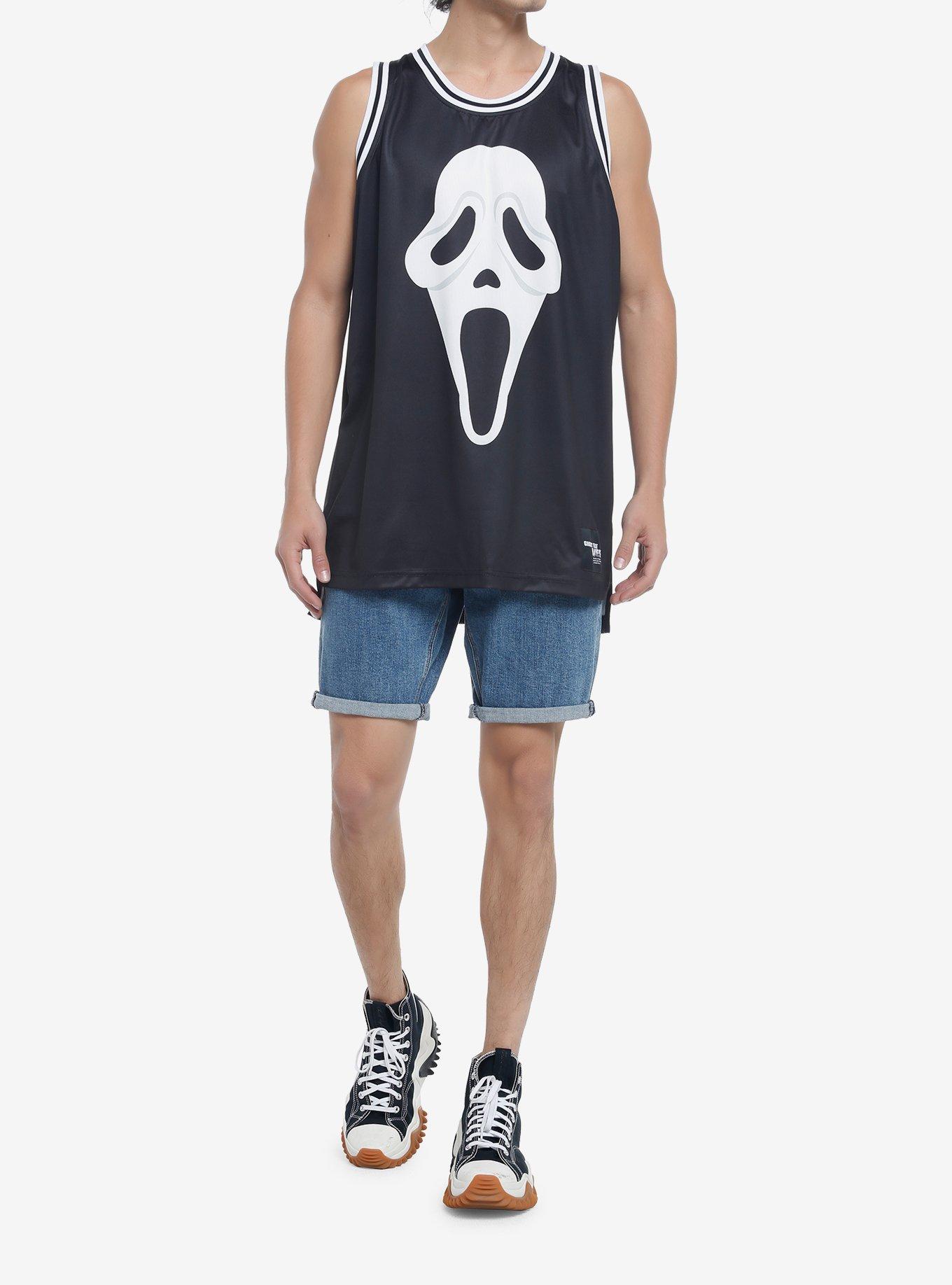Scream Ghost Face Basketball Jersey, BLACK, alternate