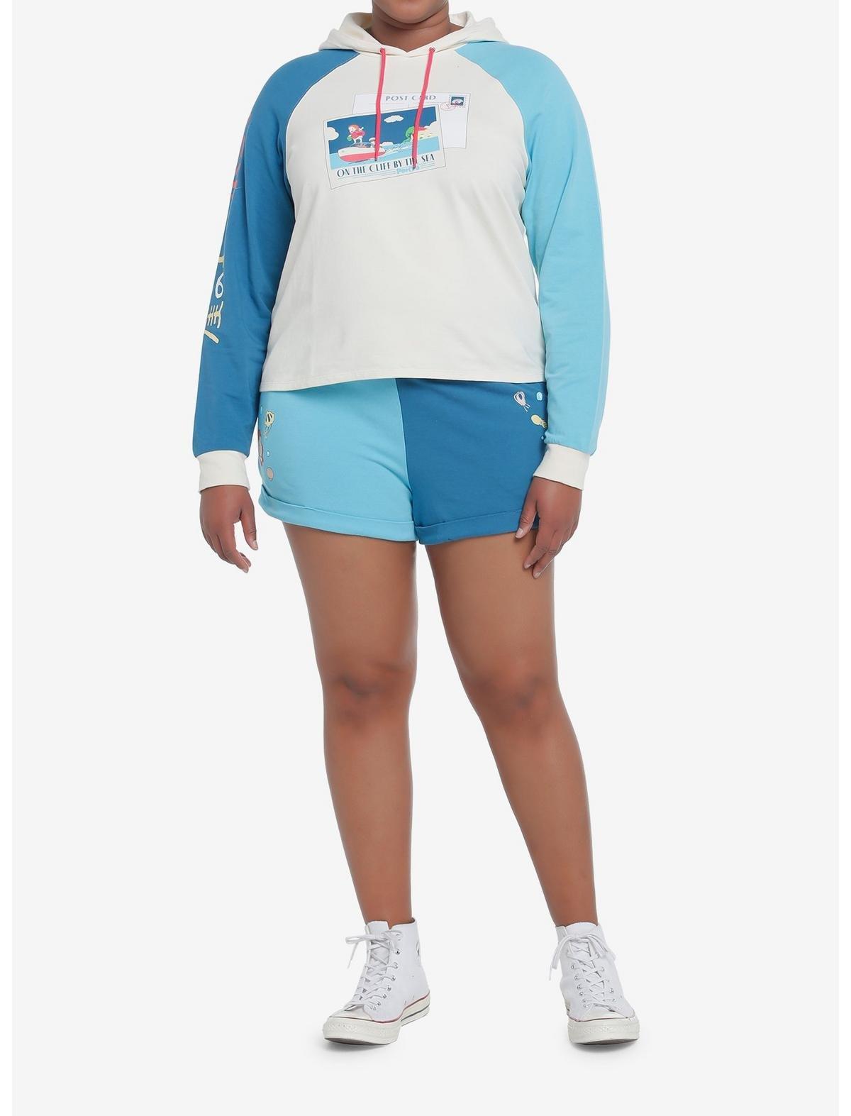 Studio Ghibli Ponyo Color-Block Hoodie Plus Size, , hi-res