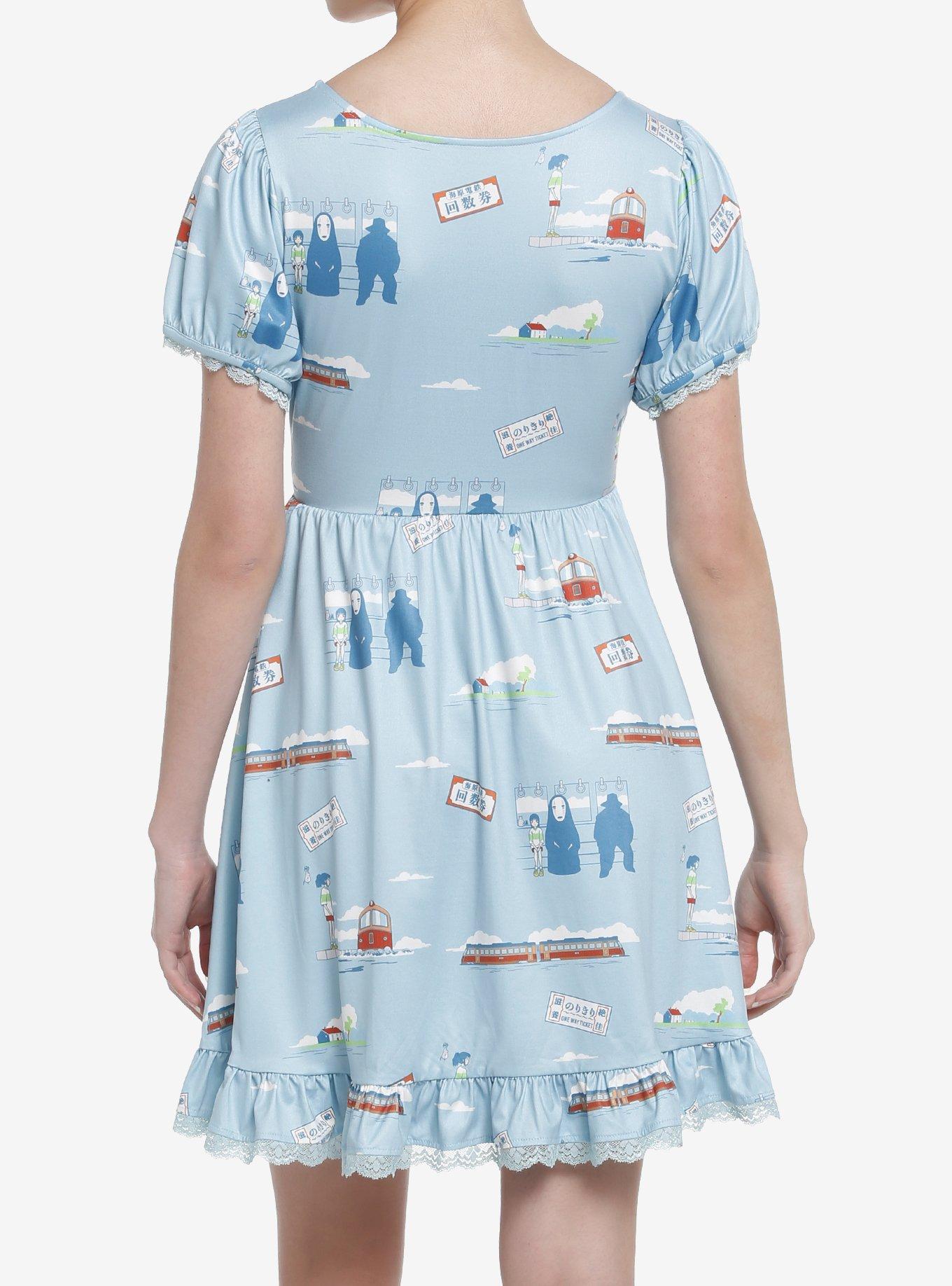 Studio Ghibli Spirited Away Sea Railway Ruffle Dress, PINK  PURPLE, alternate
