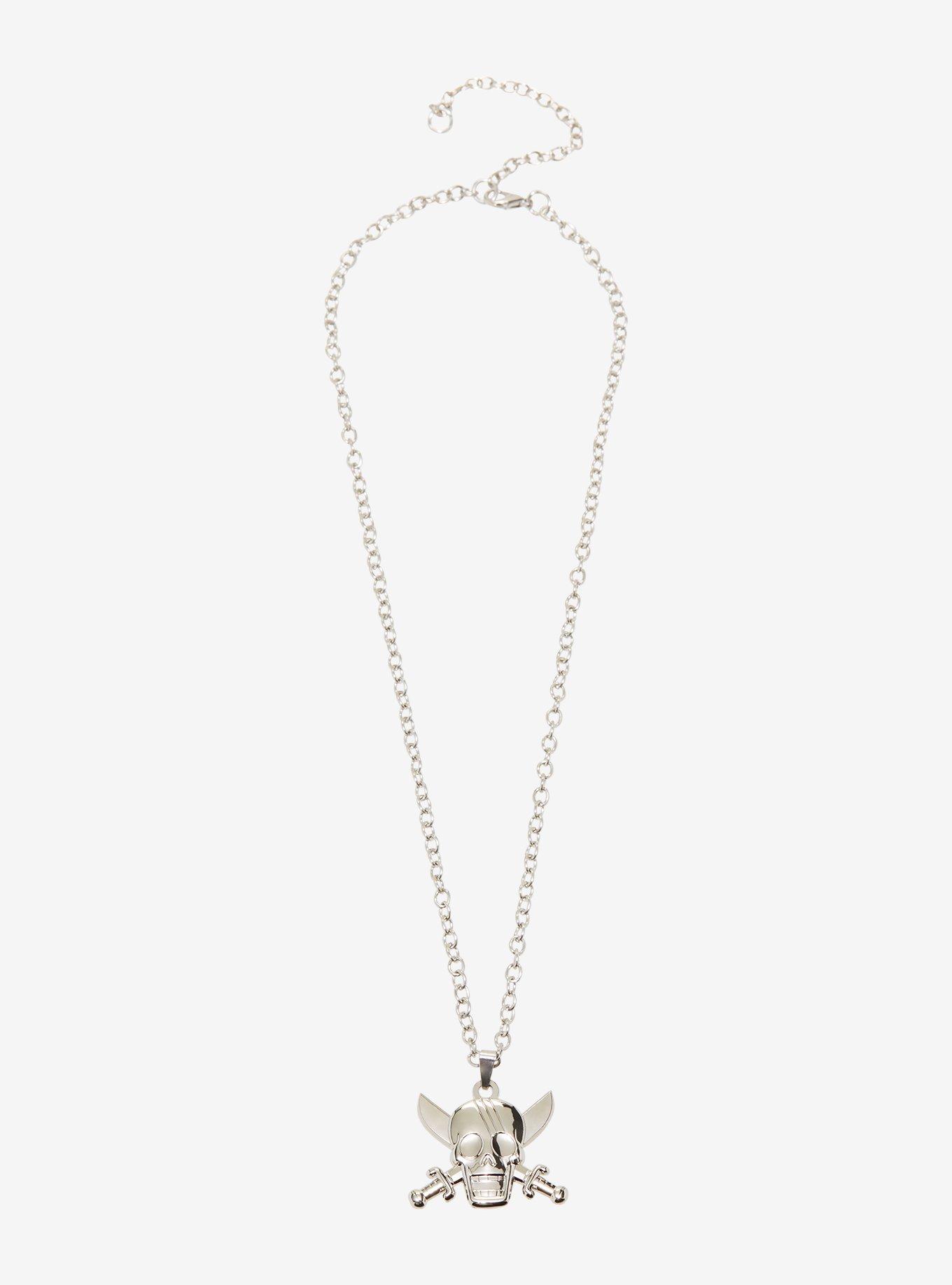 One Piece Red Hair Pirates Jolly Roger Pendant Necklace, , alternate