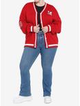 Her Universe Disney100 Mickey Mouse Club Vintage Varsity Cardigan Plus Size, RED  WHITE, alternate