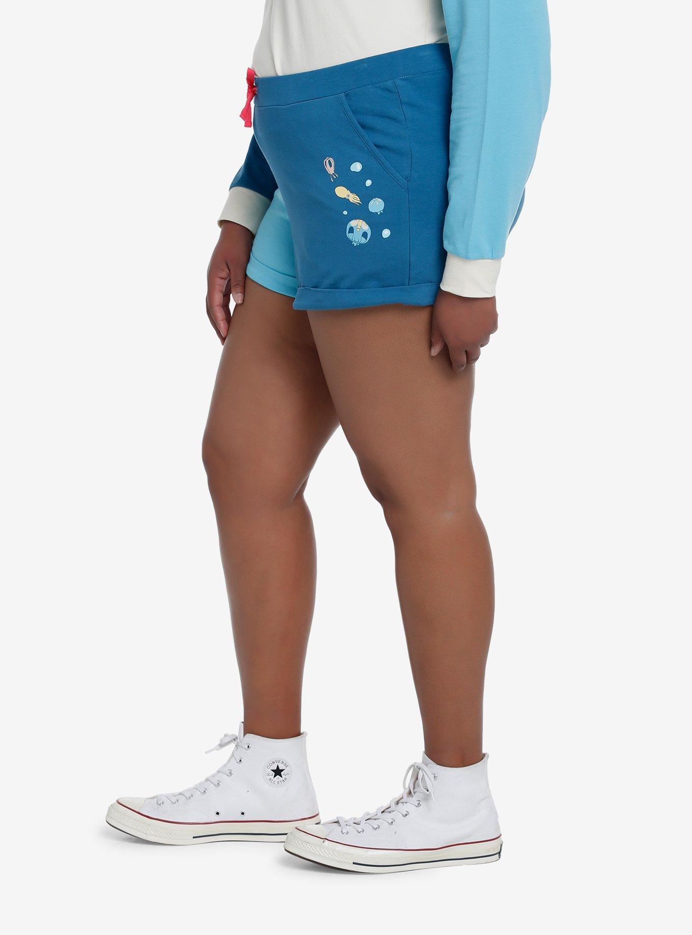 Studio Ghibli Ponyo Split Lounge Shorts Plus Size, MULTI, alternate