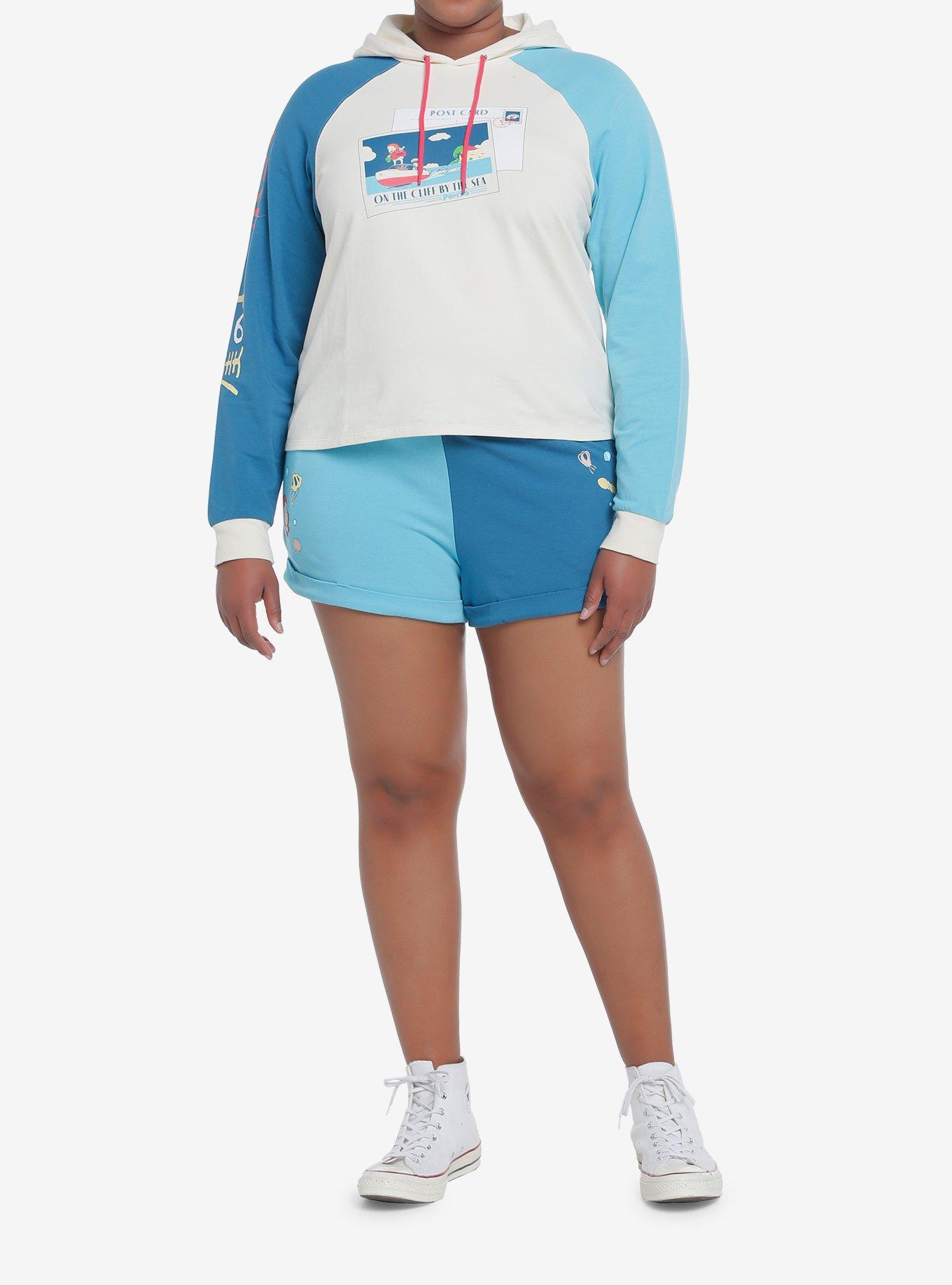 Studio Ghibli Ponyo Split Lounge Shorts Plus Size, MULTI, alternate