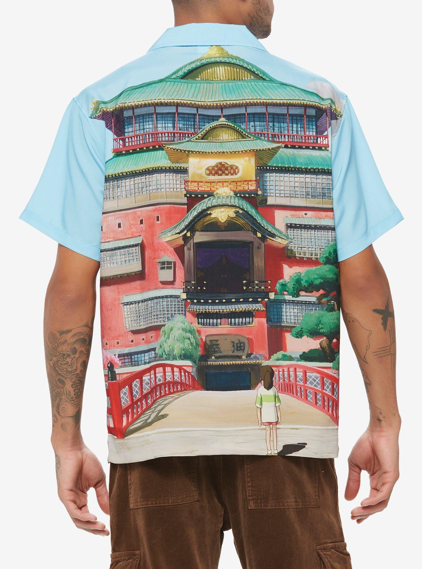 Studio Ghibli Spirited Away Bathhouse Bridge Woven Button-Up, MULTI, alternate