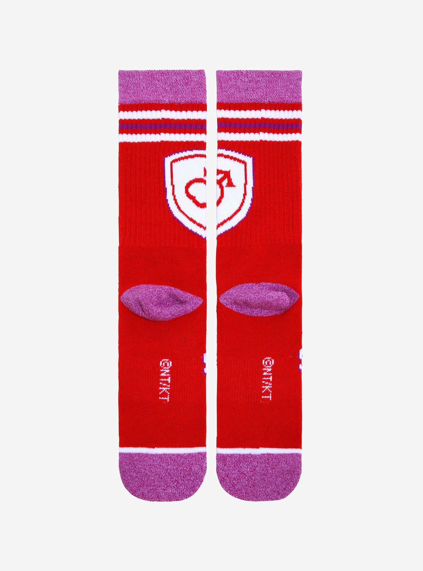 Sailor Moon Sailor Mars Varsity Crew Socks - BoxLunch Exclusive, , hi-res
