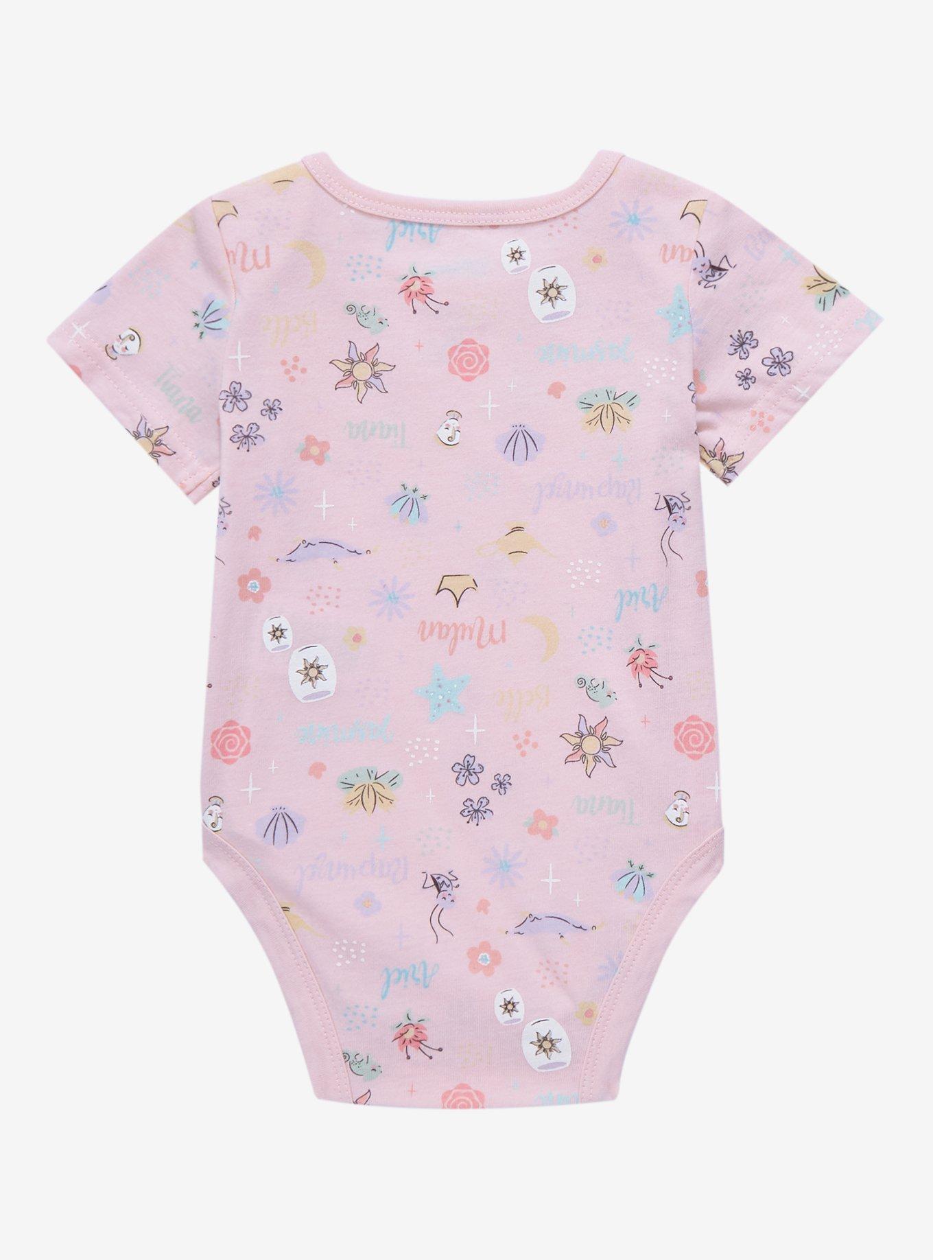 Disney Princess Icons Allover Print Infant One-Piece - BoxLunch Exclusive, LIGHT PINK, alternate