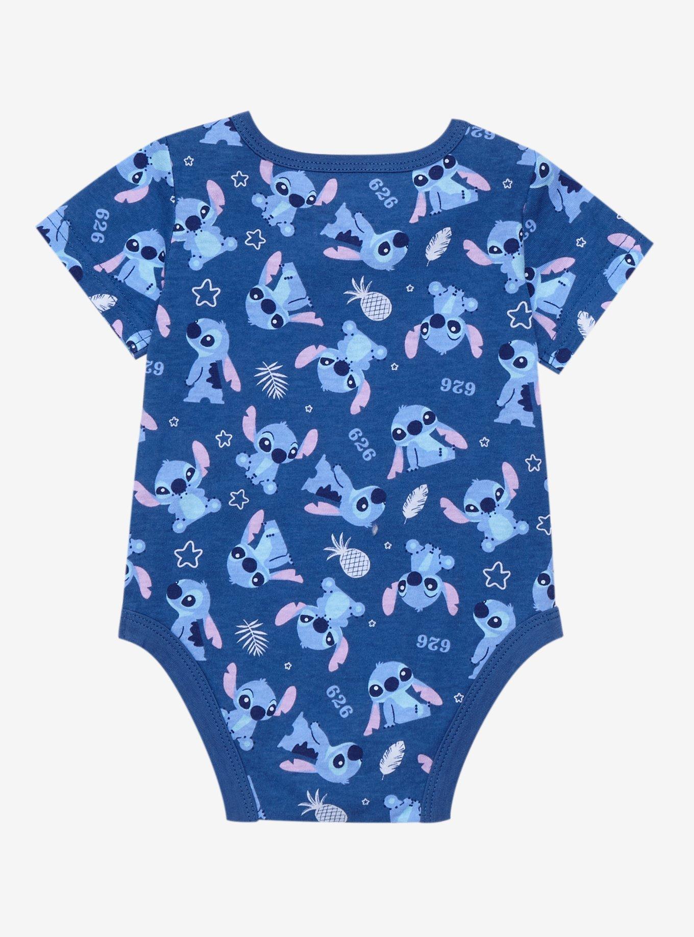 Disney Lilo & Stitch Stitch Poses Allover Print Infant One-Piece - BoxLunch Exclusive, NAVY, alternate