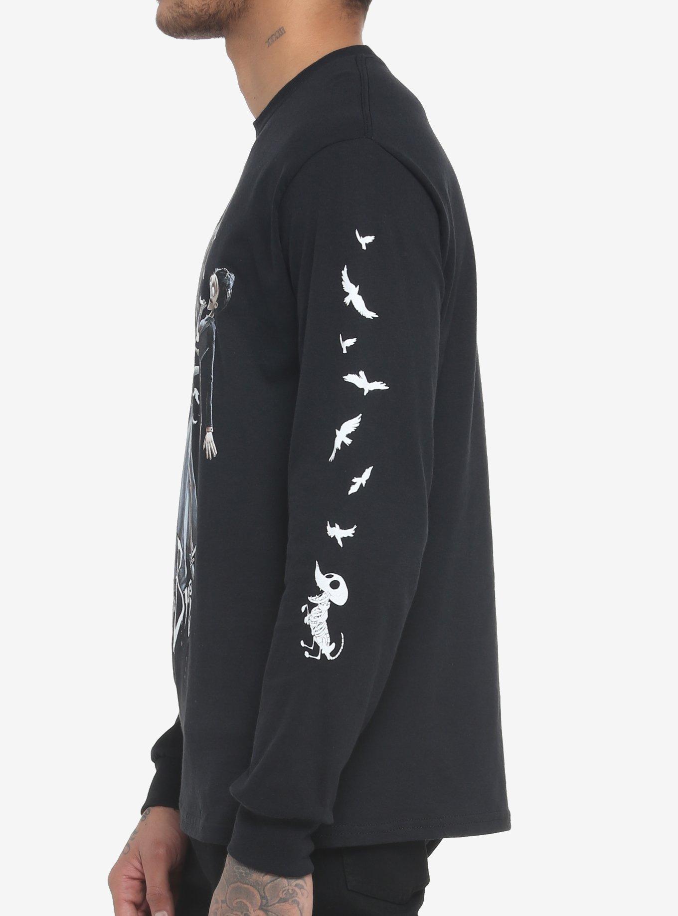 Corpse Bride Birds Long-Sleeve T-Shirt, BLACK, alternate