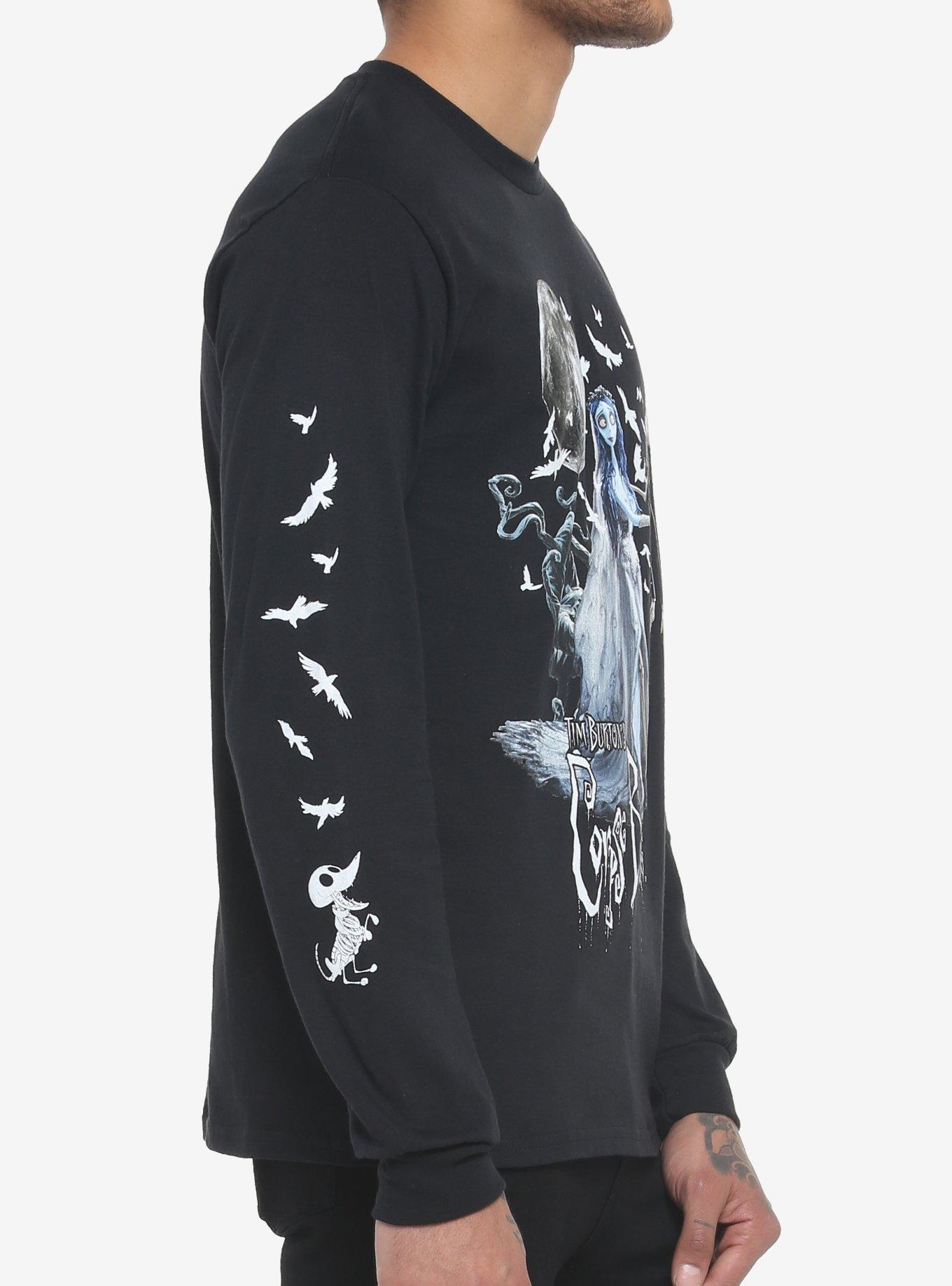 Corpse Bride Birds Long-Sleeve T-Shirt, BLACK, alternate