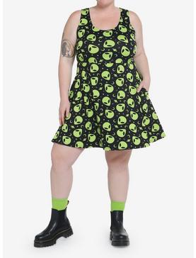 Plus Size Social Collision Green Alien Dress Plus Size, , hi-res