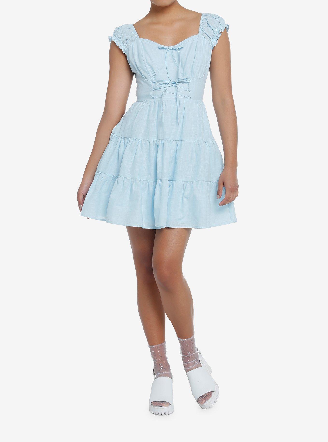 Sweet Society Baby Blue Tiered Dress, BABY BLUE, alternate