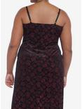 Burgundy Velvet Rose Dagger Maxi Dress Plus Size, BLACK, alternate