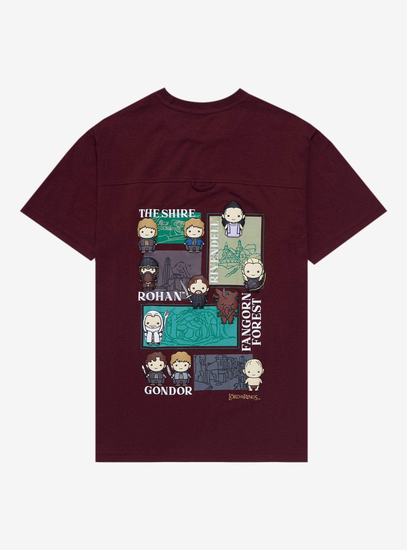 The Lord of the Rings Chibi Location Portraits T-Shirt - BoxLunch Exclusive , BROWN, alternate