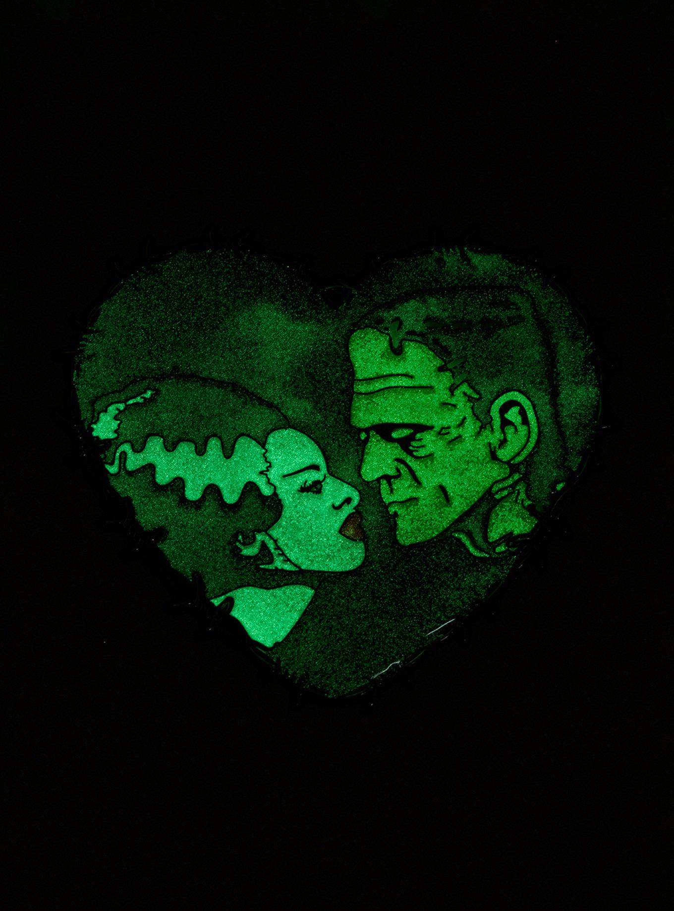 Universal Monsters Frankenstein & Bride Heart Enamel Pin, , alternate