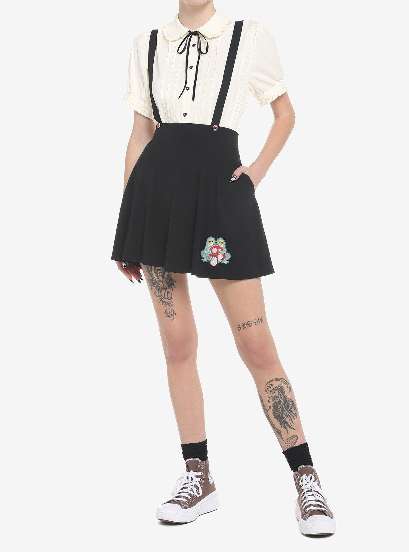 Frog & Mushroom Suspender Skirt, , hi-res