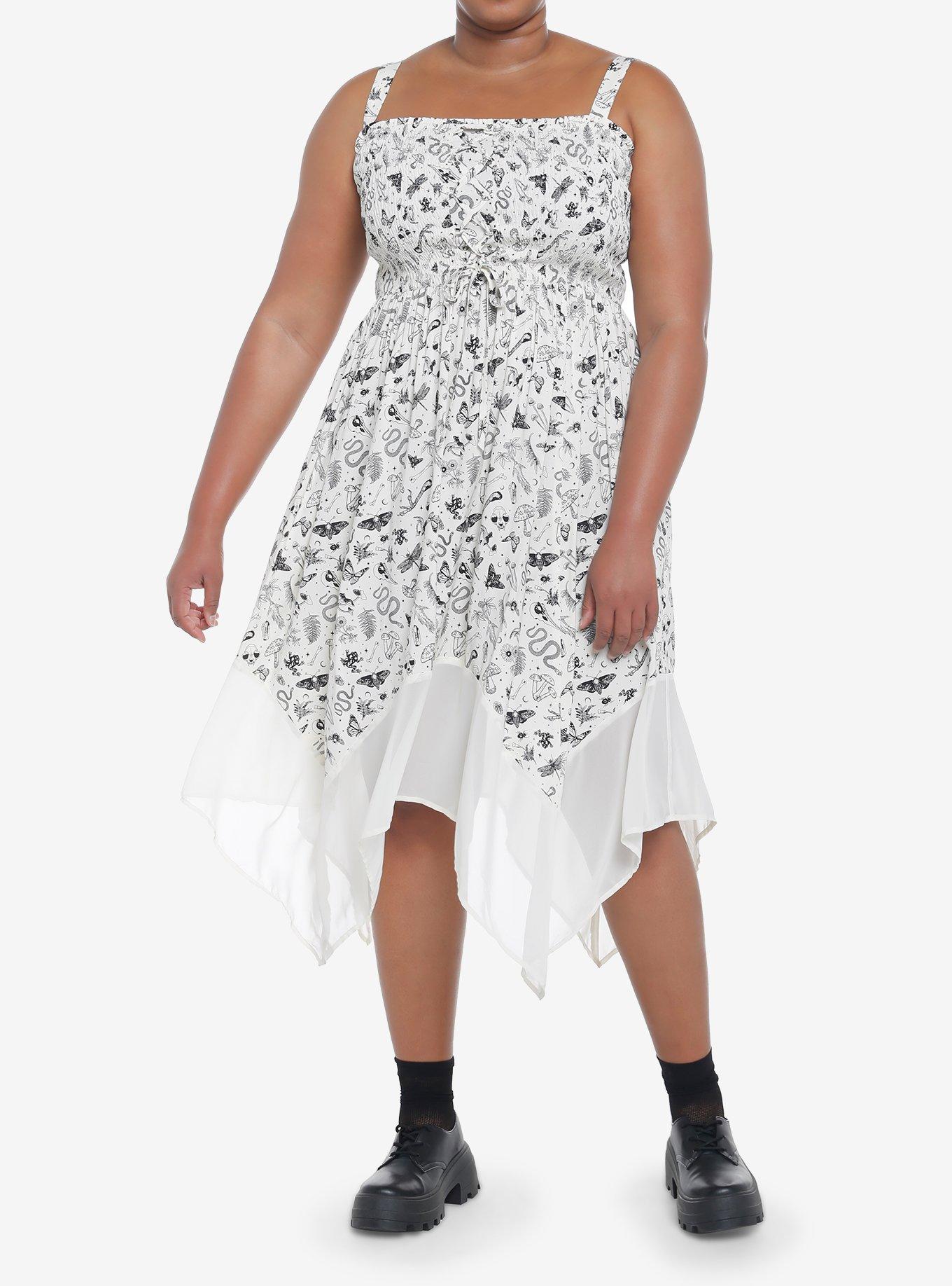 Ivory Cottagecore Hanky Hem Dress Plus Size, IVORY, alternate