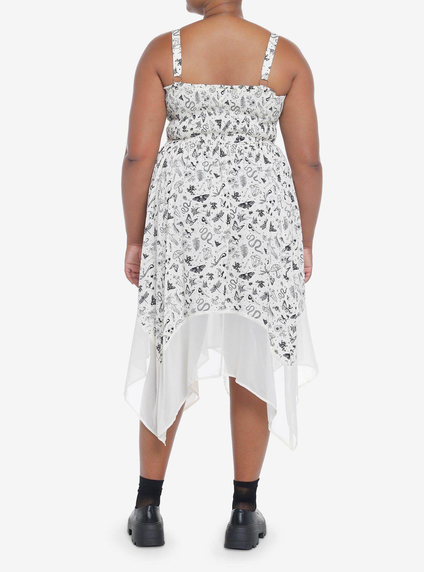 Ivory Cottagecore Hanky Hem Dress Plus Size, IVORY, alternate