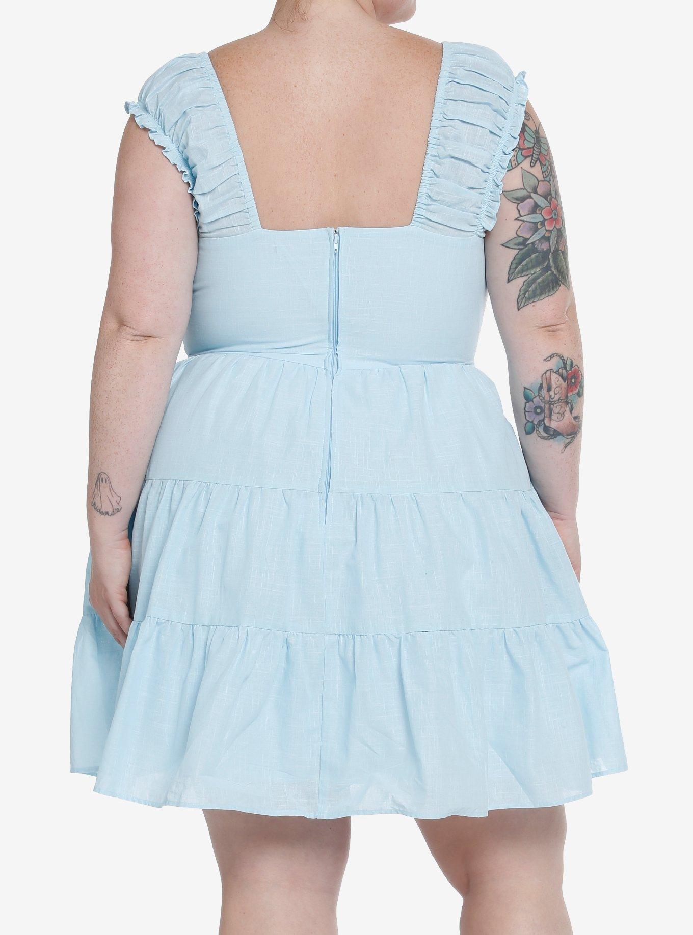 Sweet Society Baby Blue Tiered Dress Plus Size, MULTI, alternate