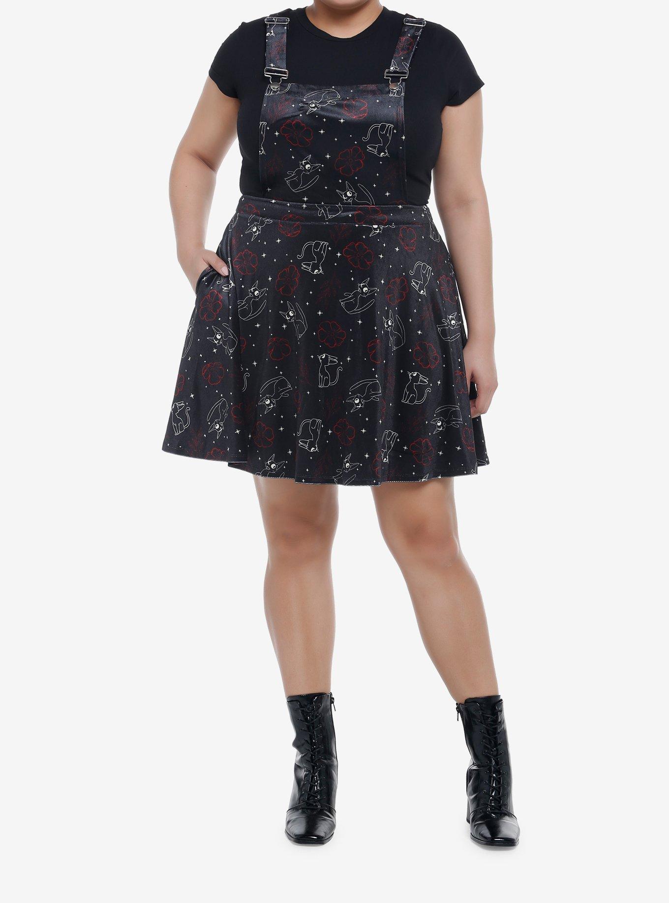Her Universe Studio Ghibli Kiki's Delivery Service Jiji Star Velvet Skirtall Plus Size, MULTI, alternate