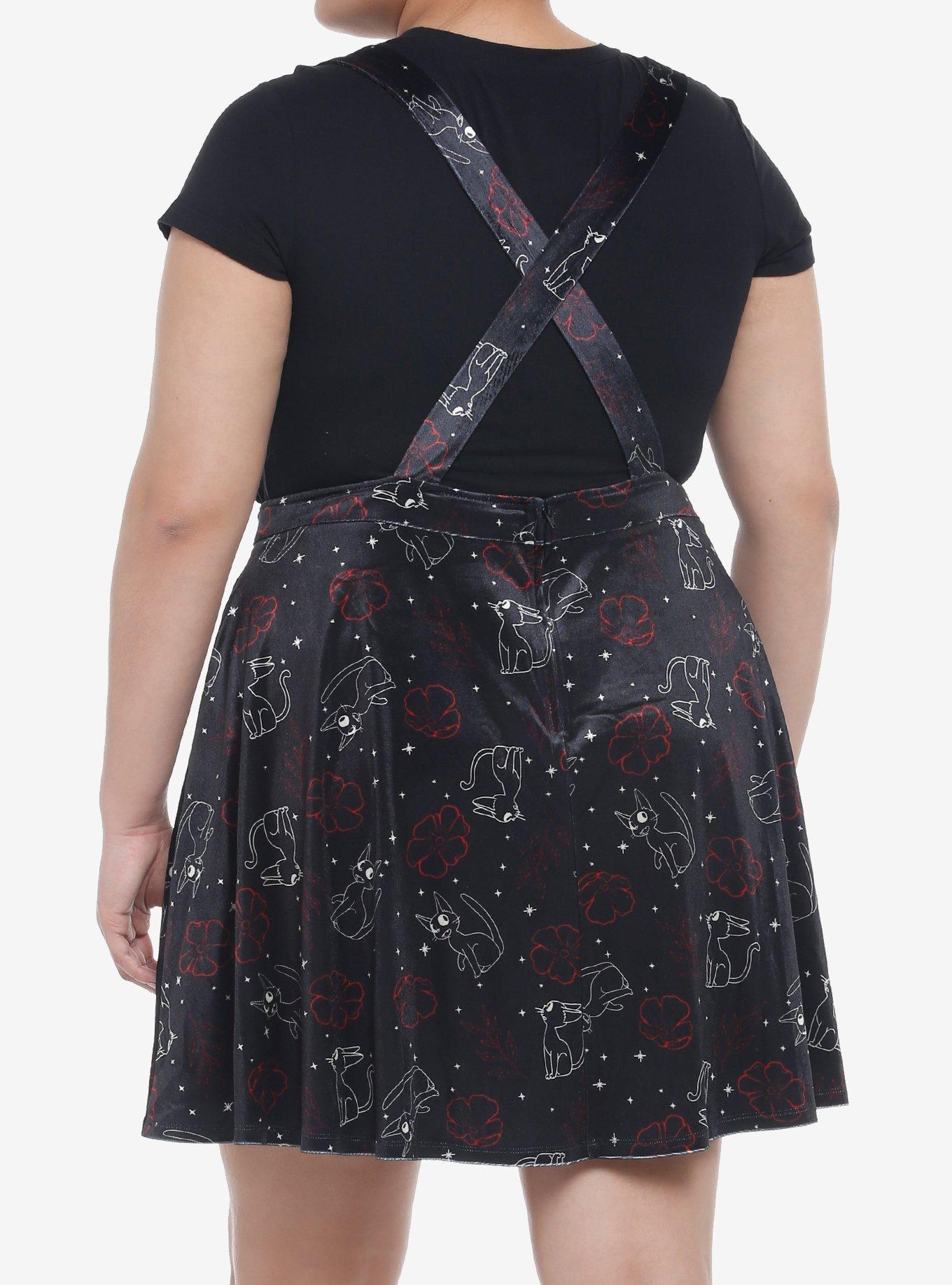Her Universe Studio Ghibli Kiki's Delivery Service Jiji Star Velvet Skirtall Plus Size, MULTI, alternate