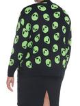 Green Alien Girls Oversized Cardigan Plus Size, BLACK, alternate