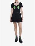 Social Collision Alien Choker Girls Crop T-Shirt, BLACK, alternate