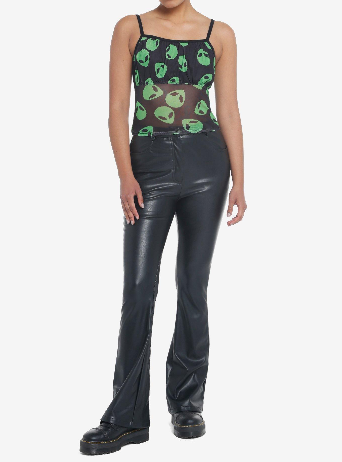 Social Collision Aliens Mesh Girls Tank Top, BLACK, alternate