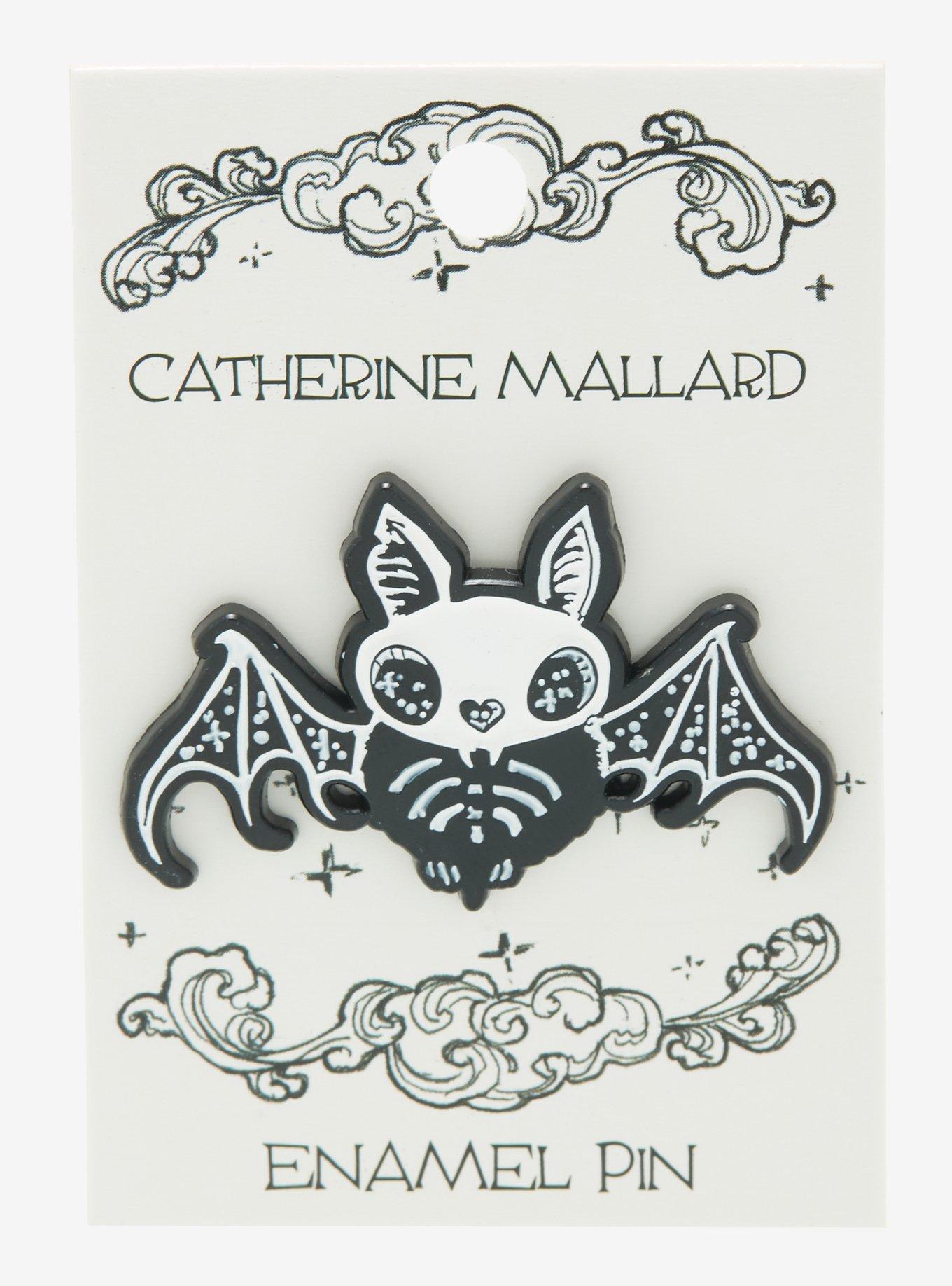 Skeleton Bat Enamel Pin By Catherine Mallard, , alternate
