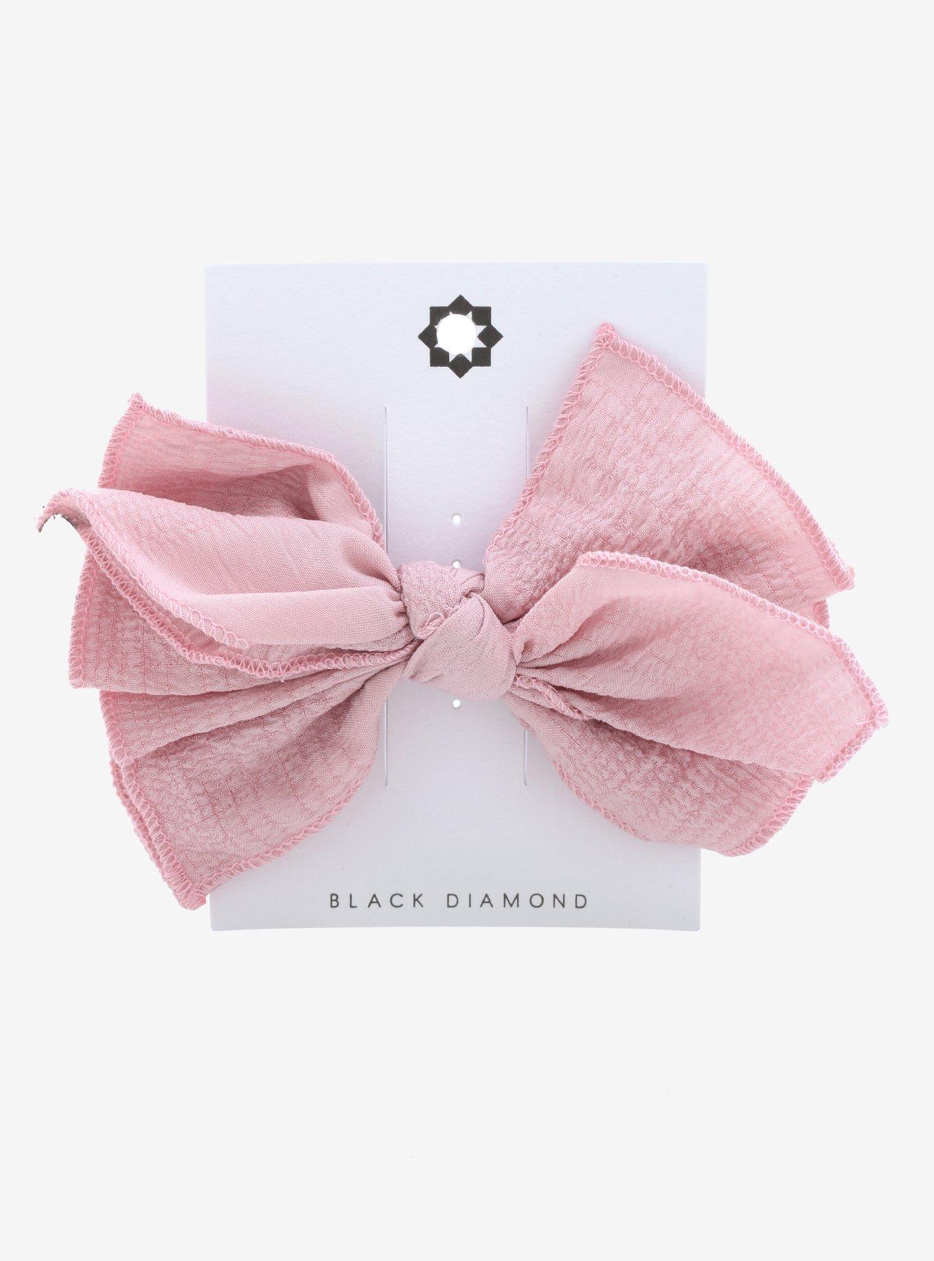Pink Textured Hair Bow, , alternate