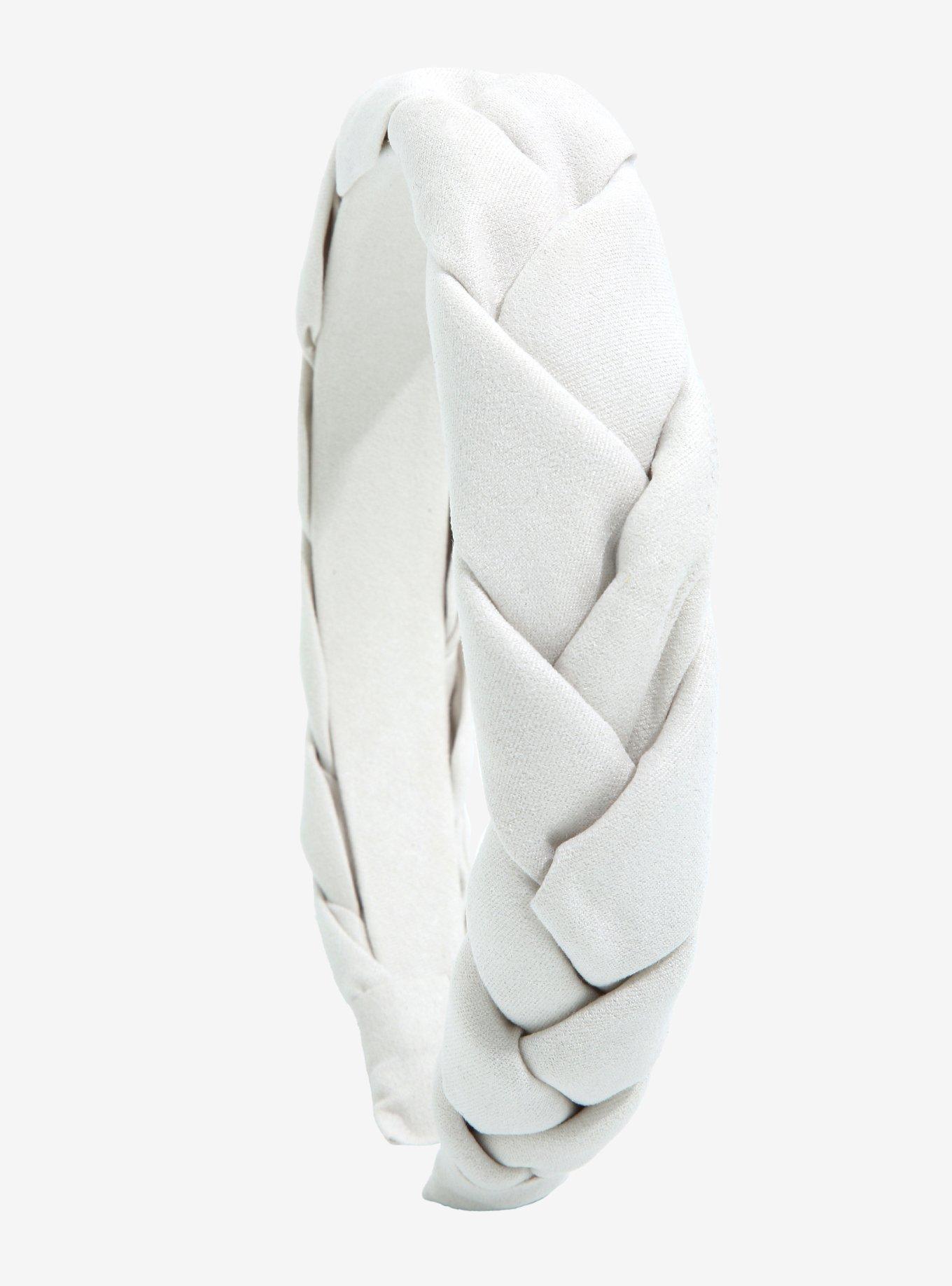 White Braided Headband, , alternate