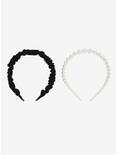 Black & Pearl Headband Set, , alternate