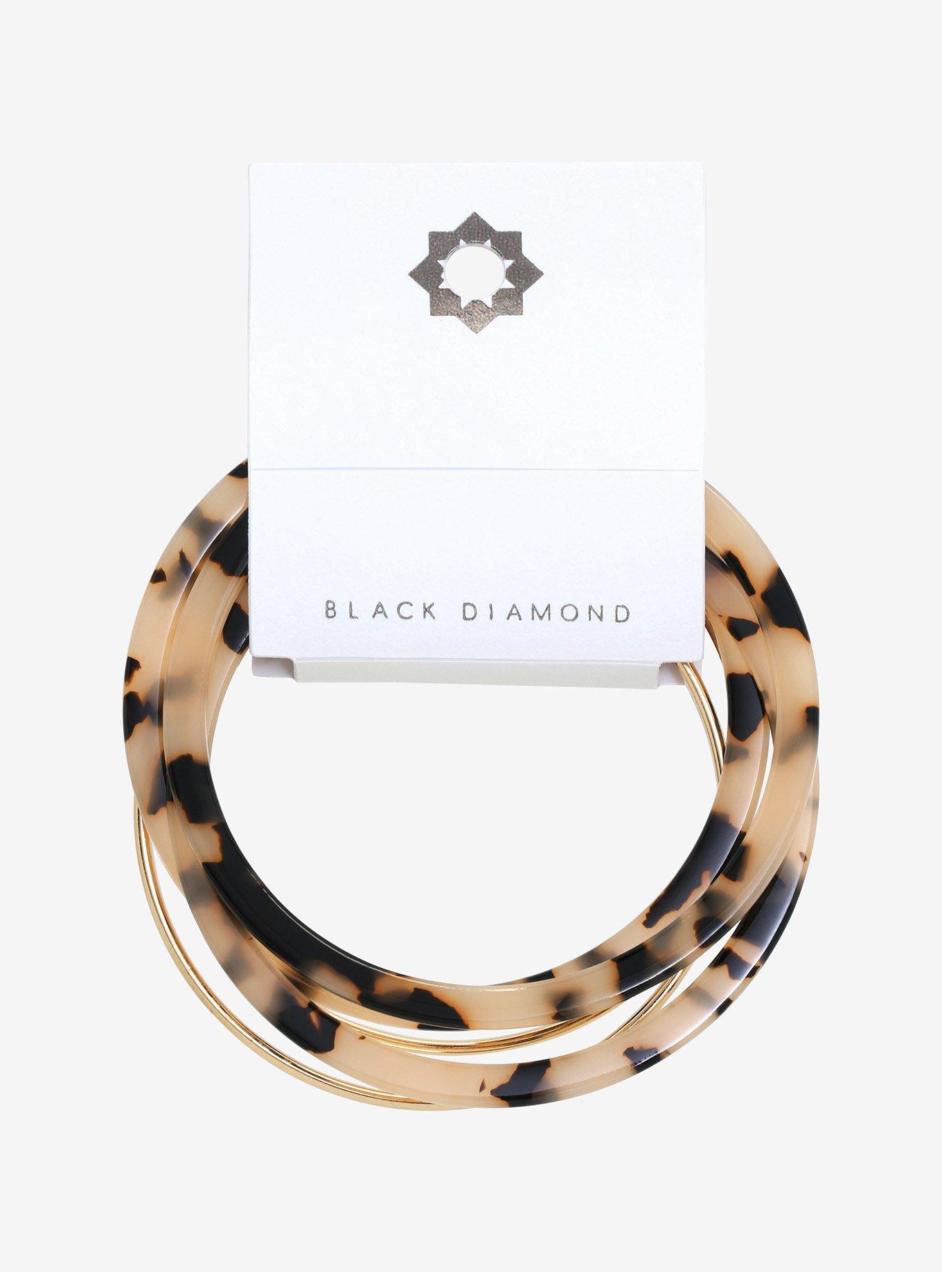 Tortoise Shell Gold Bangle Bracelet Set, , alternate