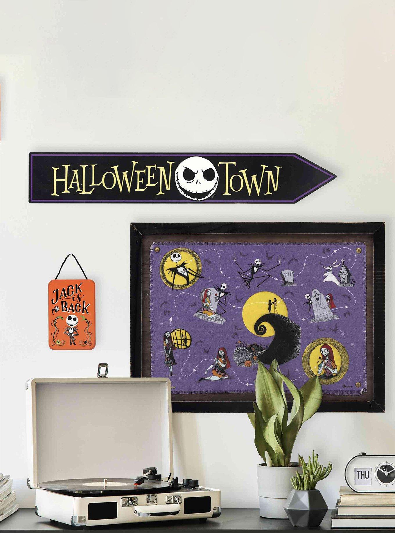 Disney The Nightmare Before Christmas Halloween Town Map Framed Canvas Wall Decor, , alternate