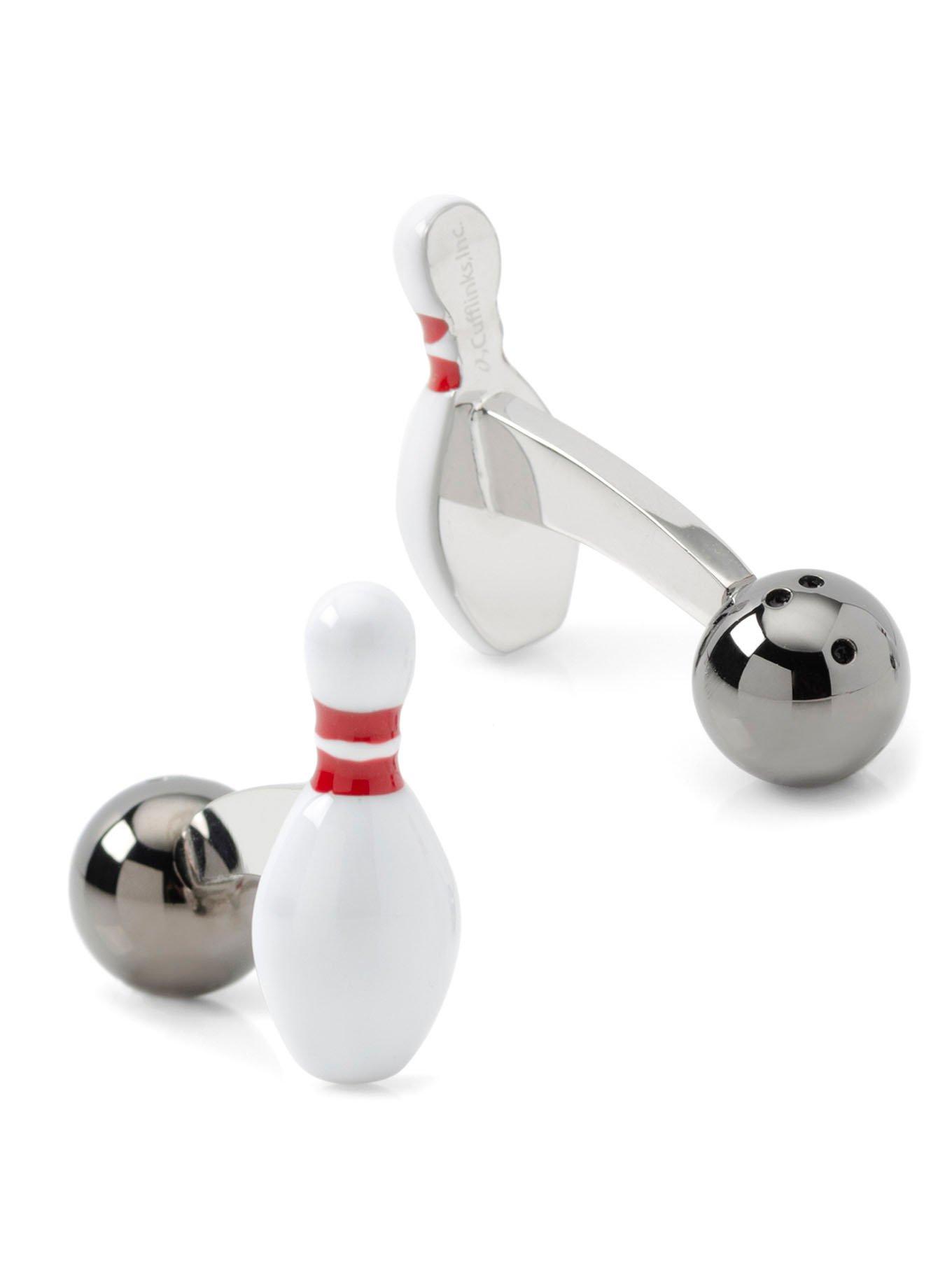 3D Bowling Pin & Ball Cufflinks, , hi-res