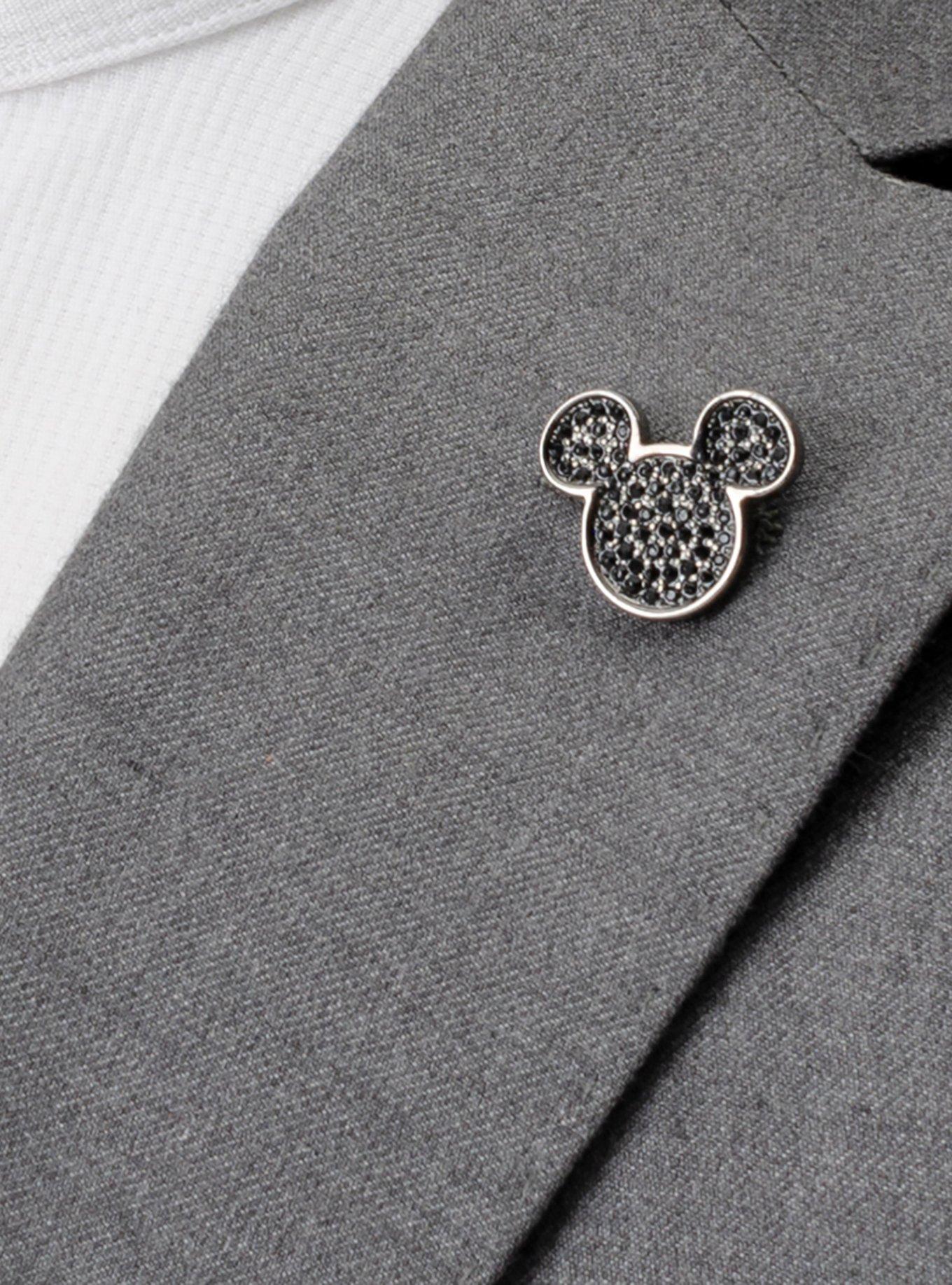 Disney Mickey Mouse Black Pave Crystal Lapel Pin, , alternate