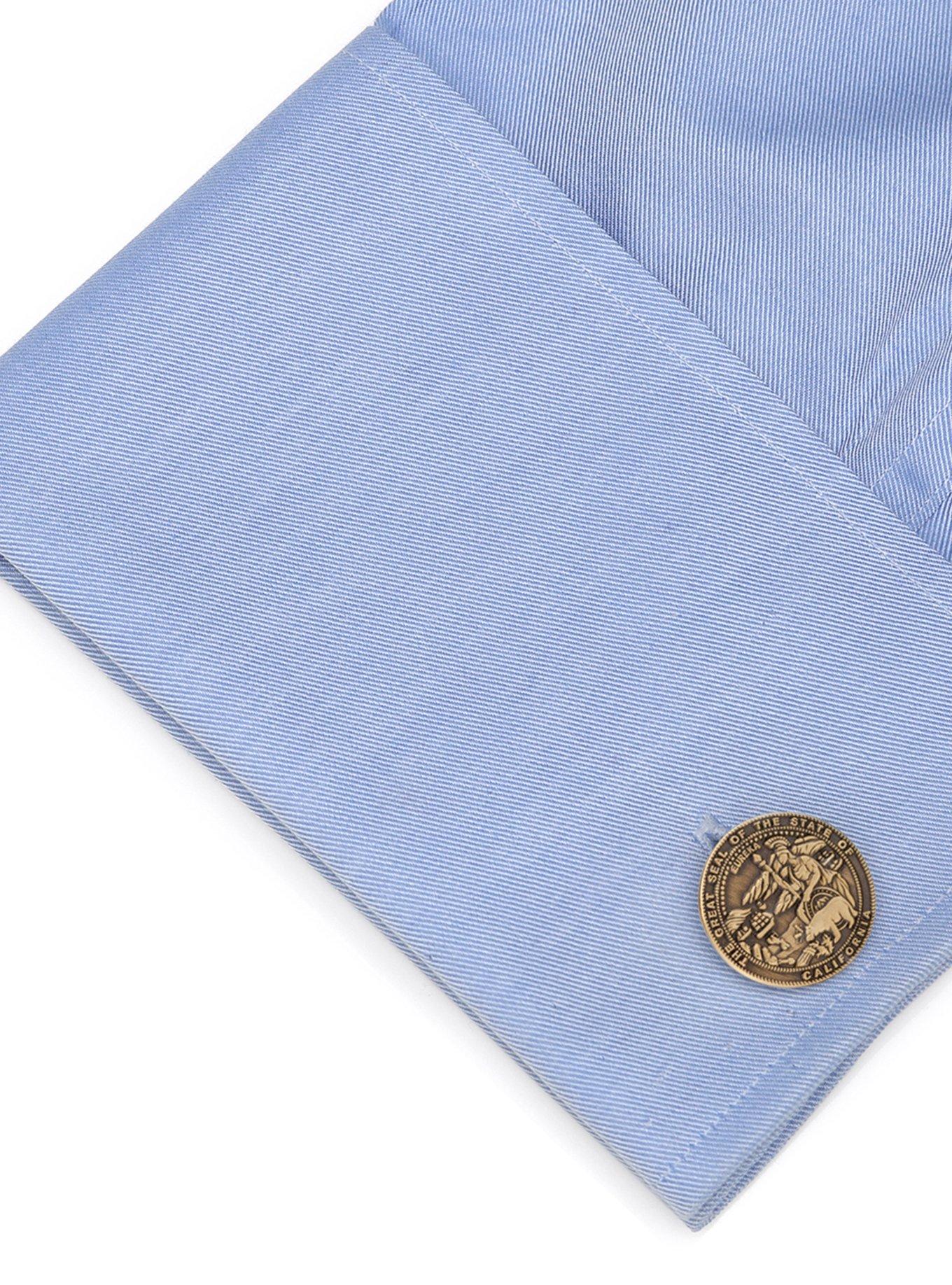 California Seal Embossed Cufflink, , alternate