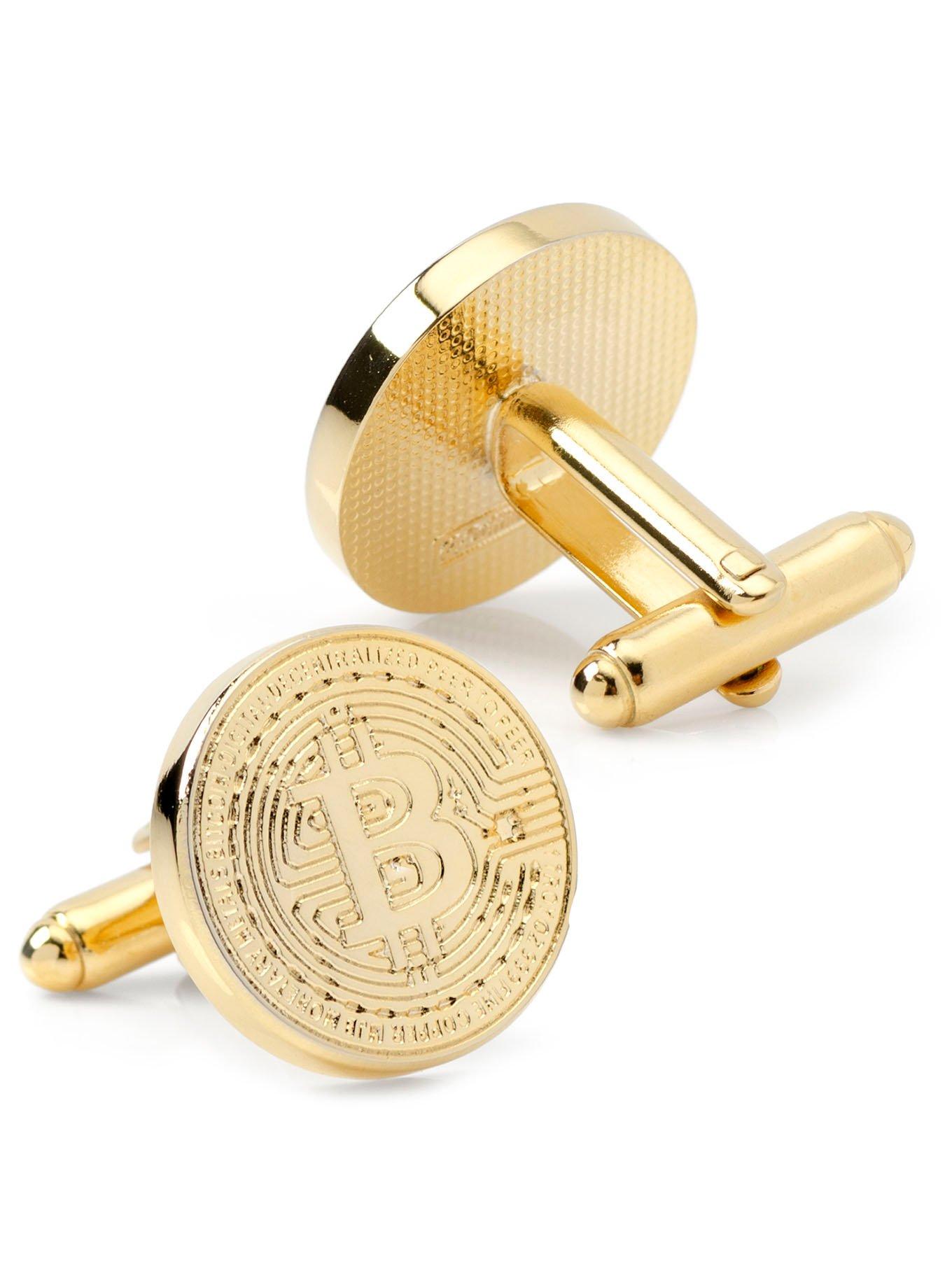 Crypto Bitcoin Debossed Cufflink, , hi-res