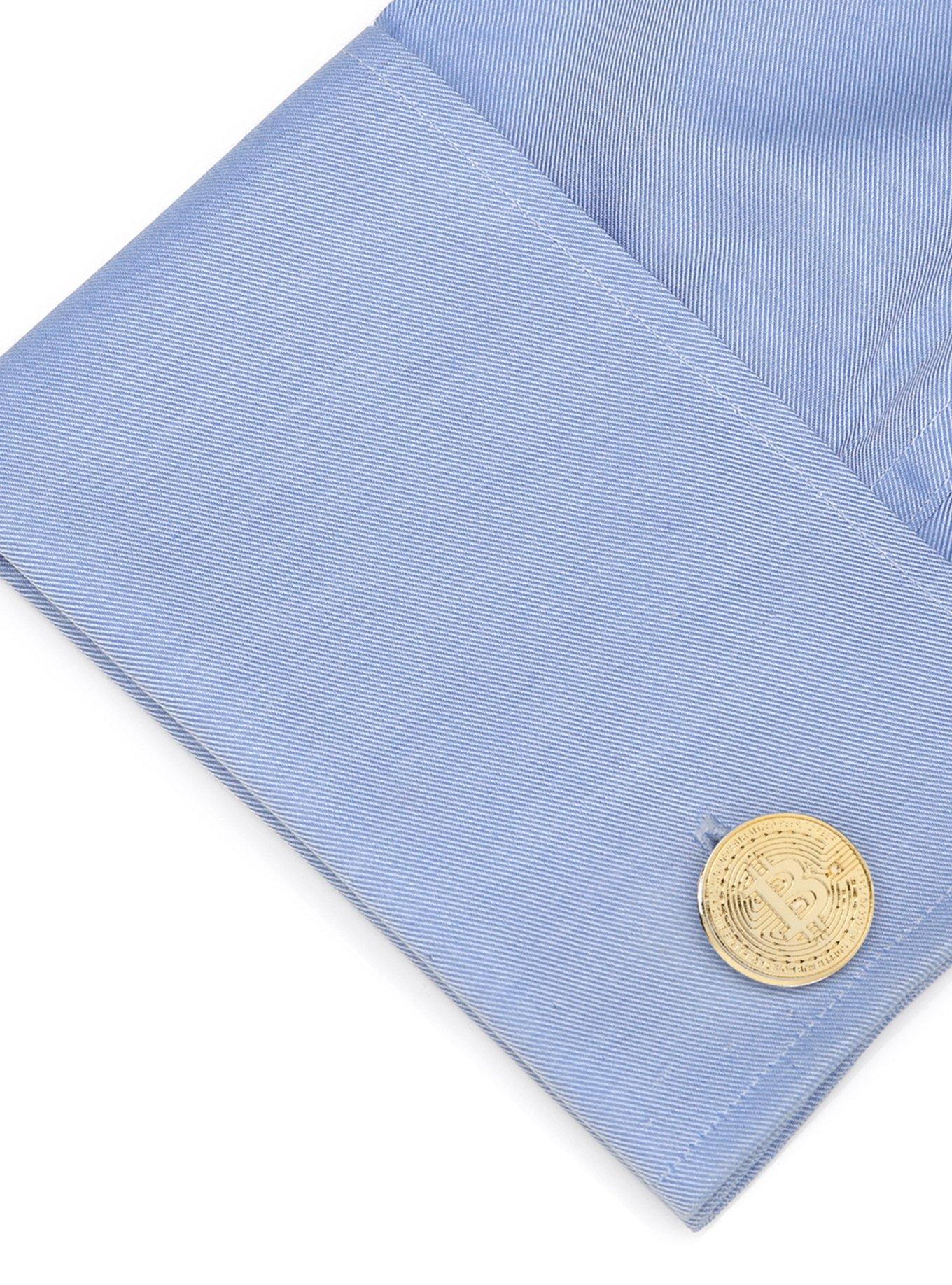 Crypto Bitcoin Debossed Cufflink, , alternate